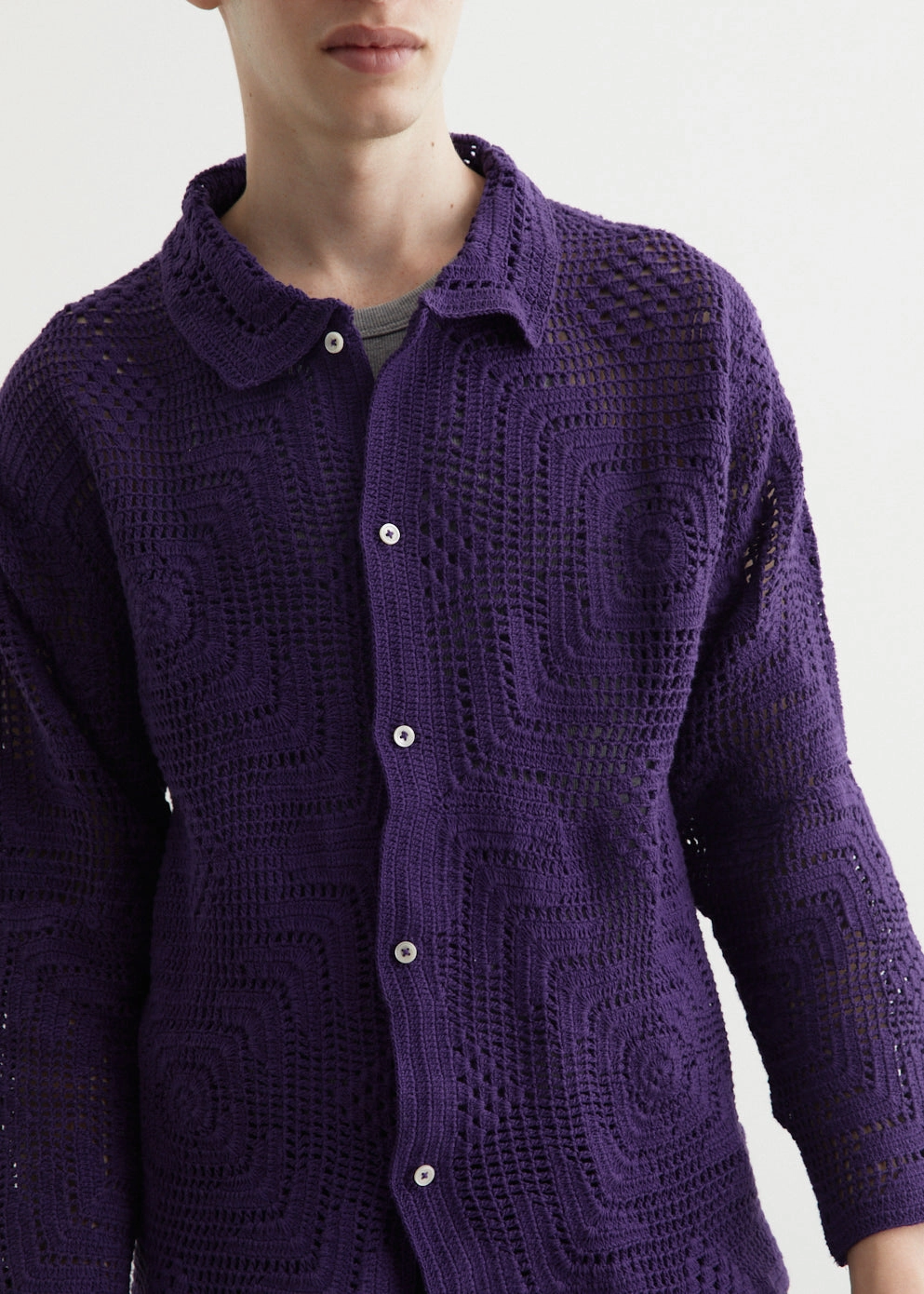 Crochet Overshirt Odor Resistant Fabric