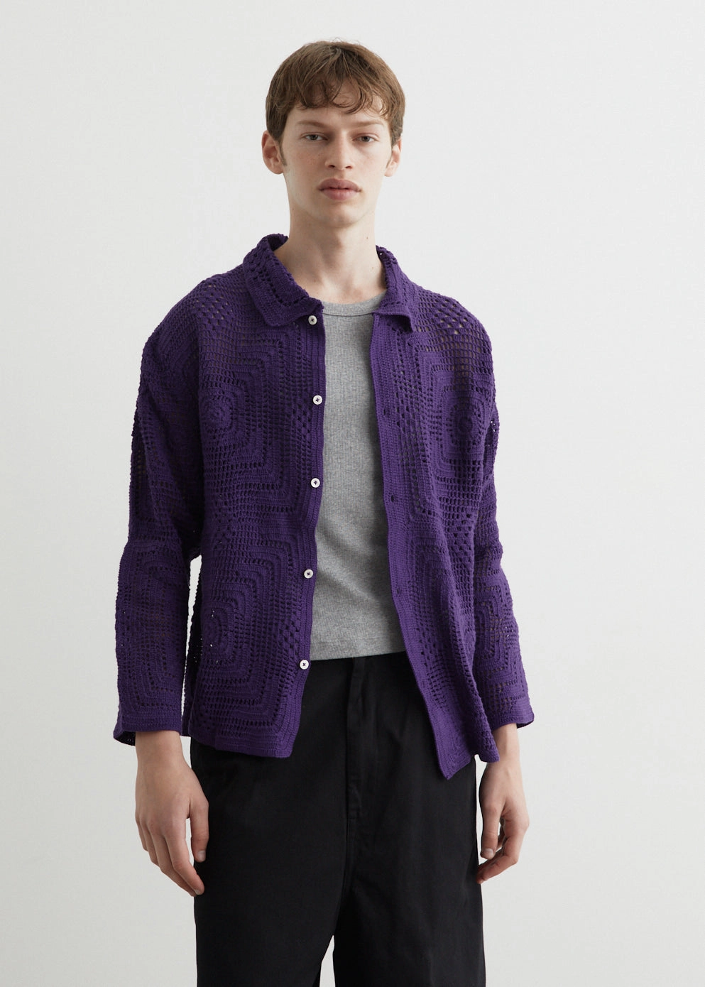 LowProfile Stitching Crochet Overshirt