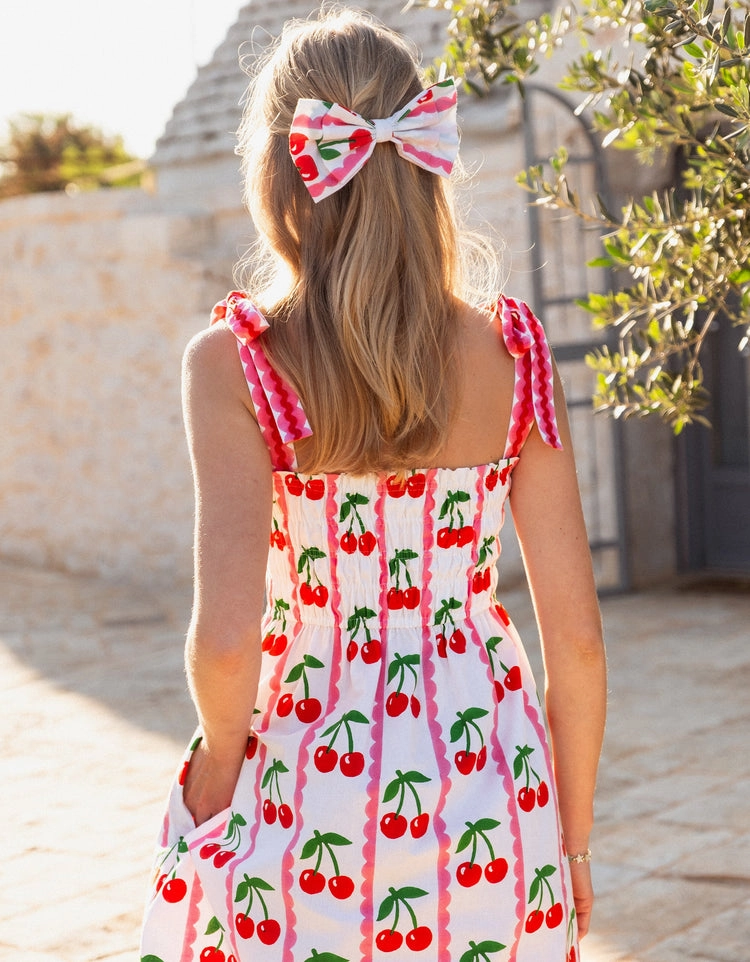 Immy Dress in Scalloped Cherry Elegant Silhouette