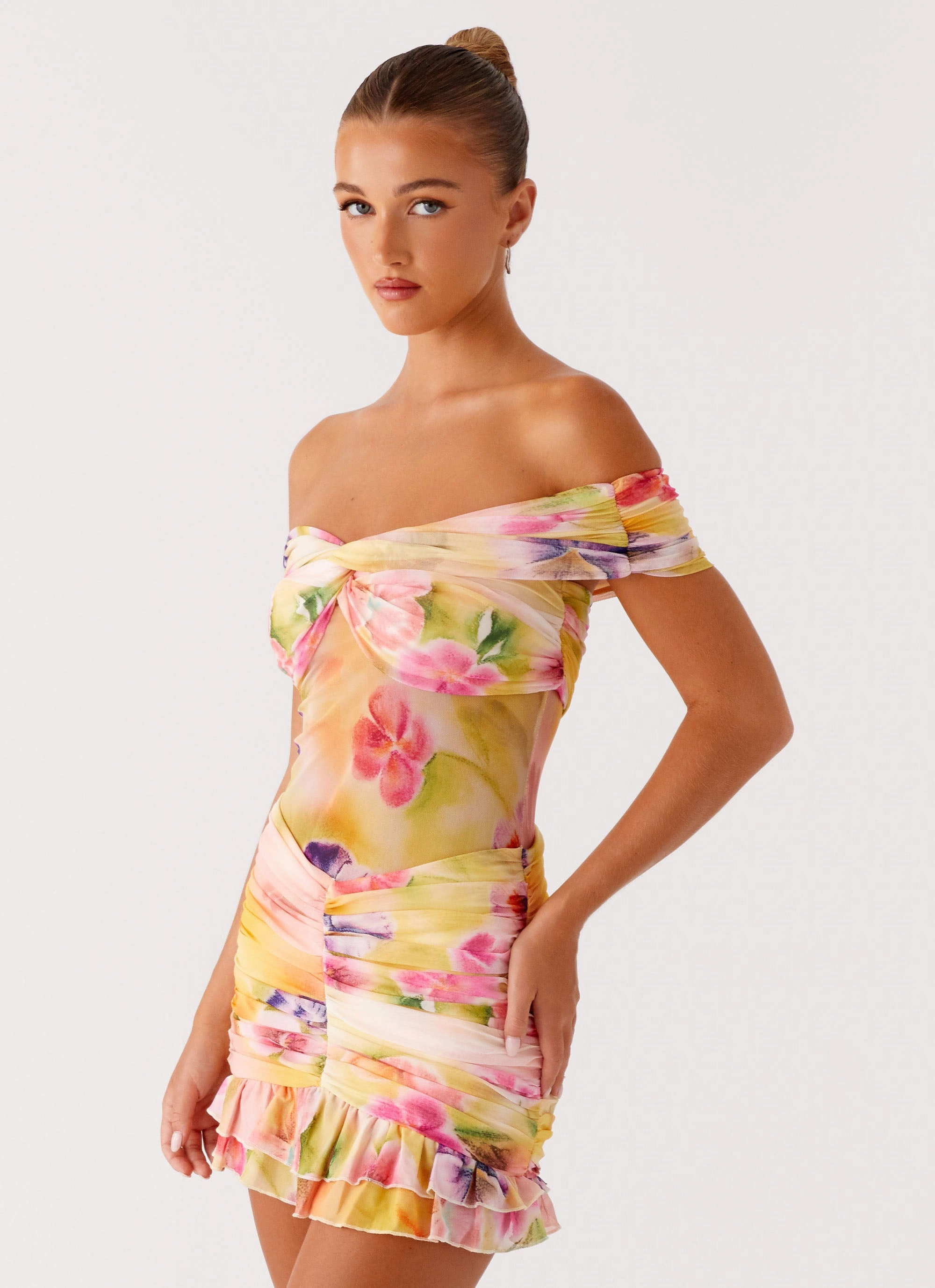 Frances Mini Dress - Sunburst Floral Resort Vibes Relaxed Comfort Look