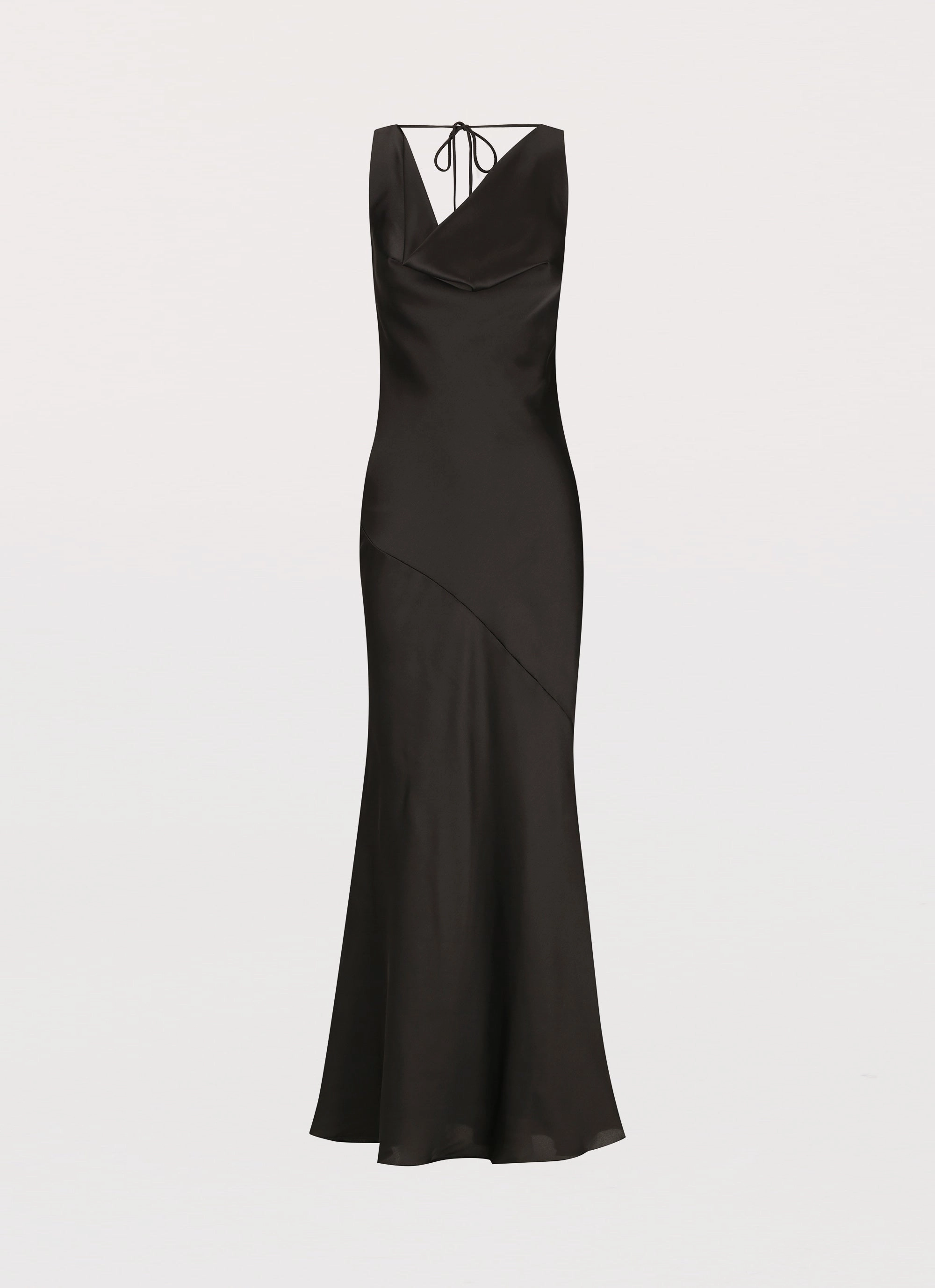 ReversibleStyle Chill Edge Be Mine Satin Maxi Dress - Black