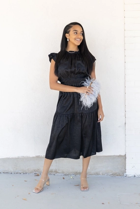 Comfortable office piece Cafe Vibe DAHLIA BLACK DRESS