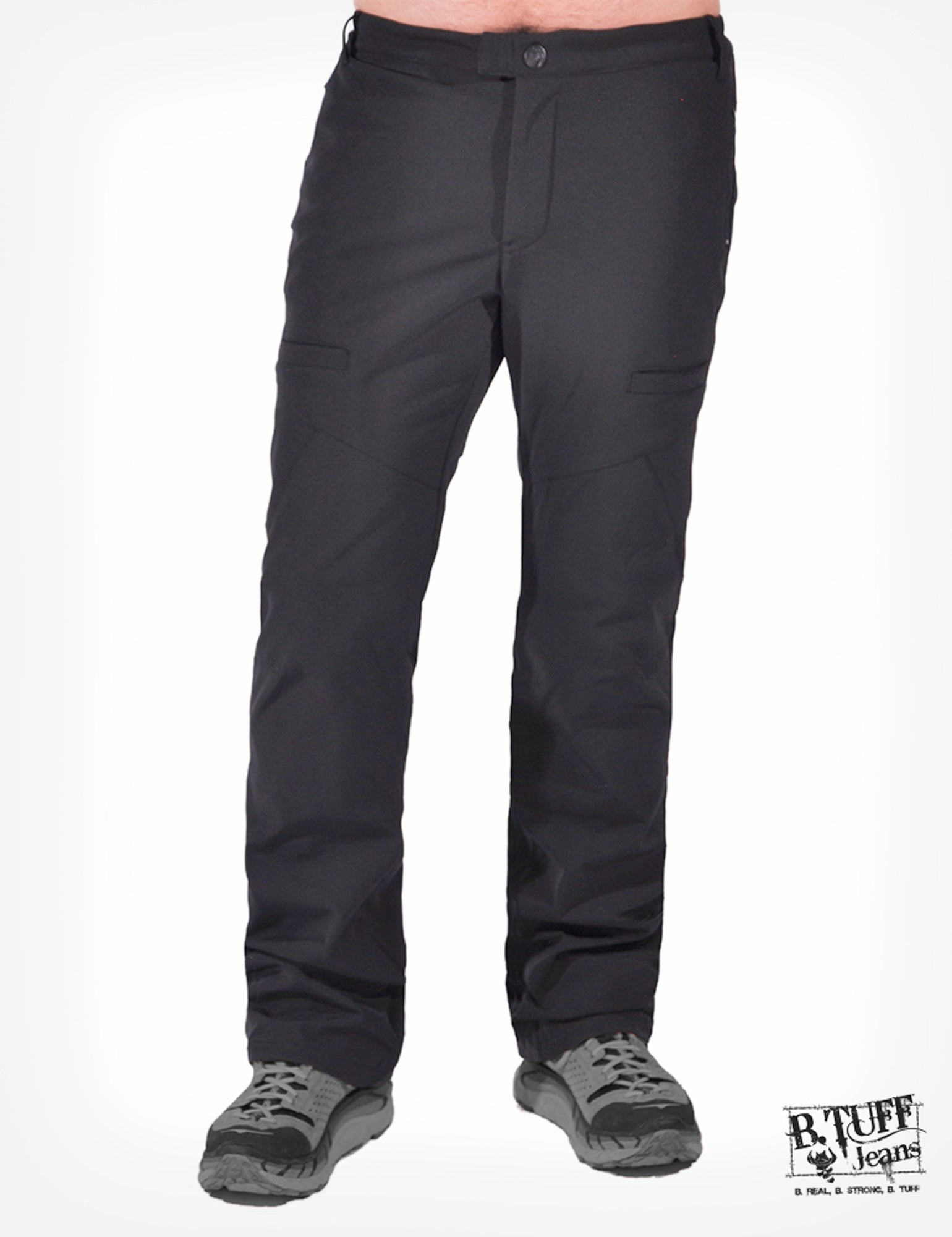 Mens Black Cotton Blend Jeans Work Hard Play Hard Selvedge Detailing