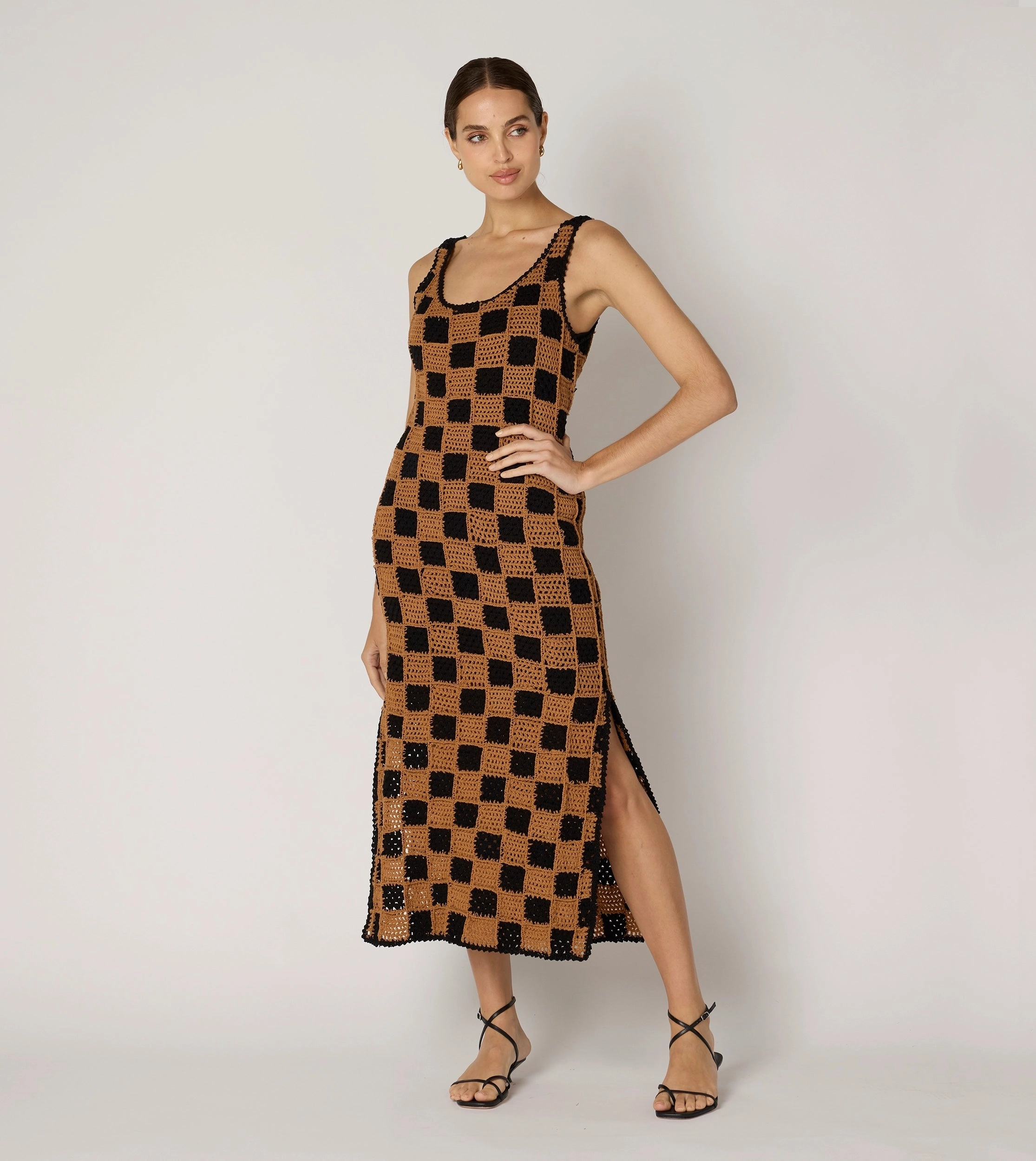 Danika Crochet Dress | Black/Brown Vacation Vibes