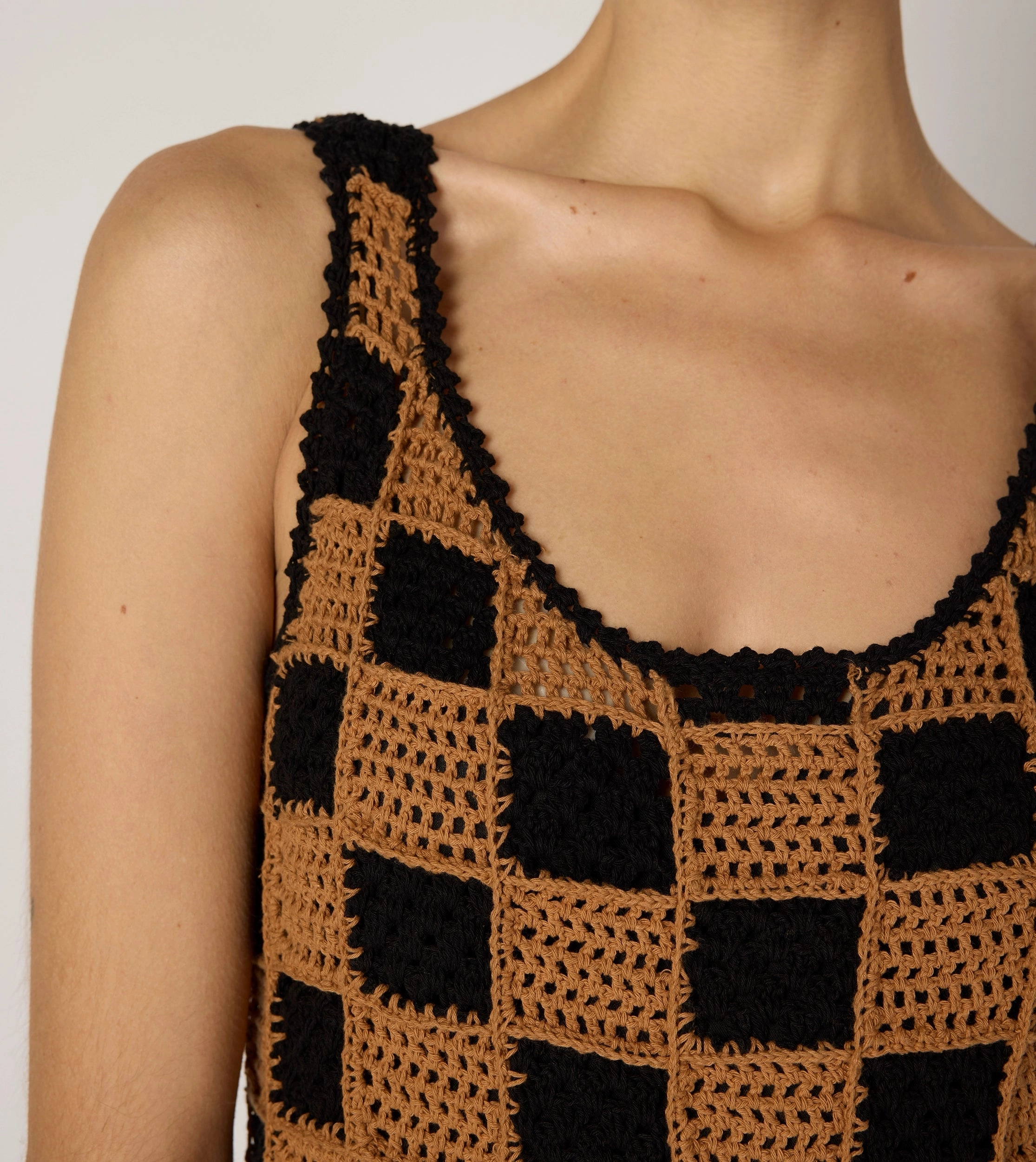 Fall Fashion Danika Crochet Dress | Black/Brown