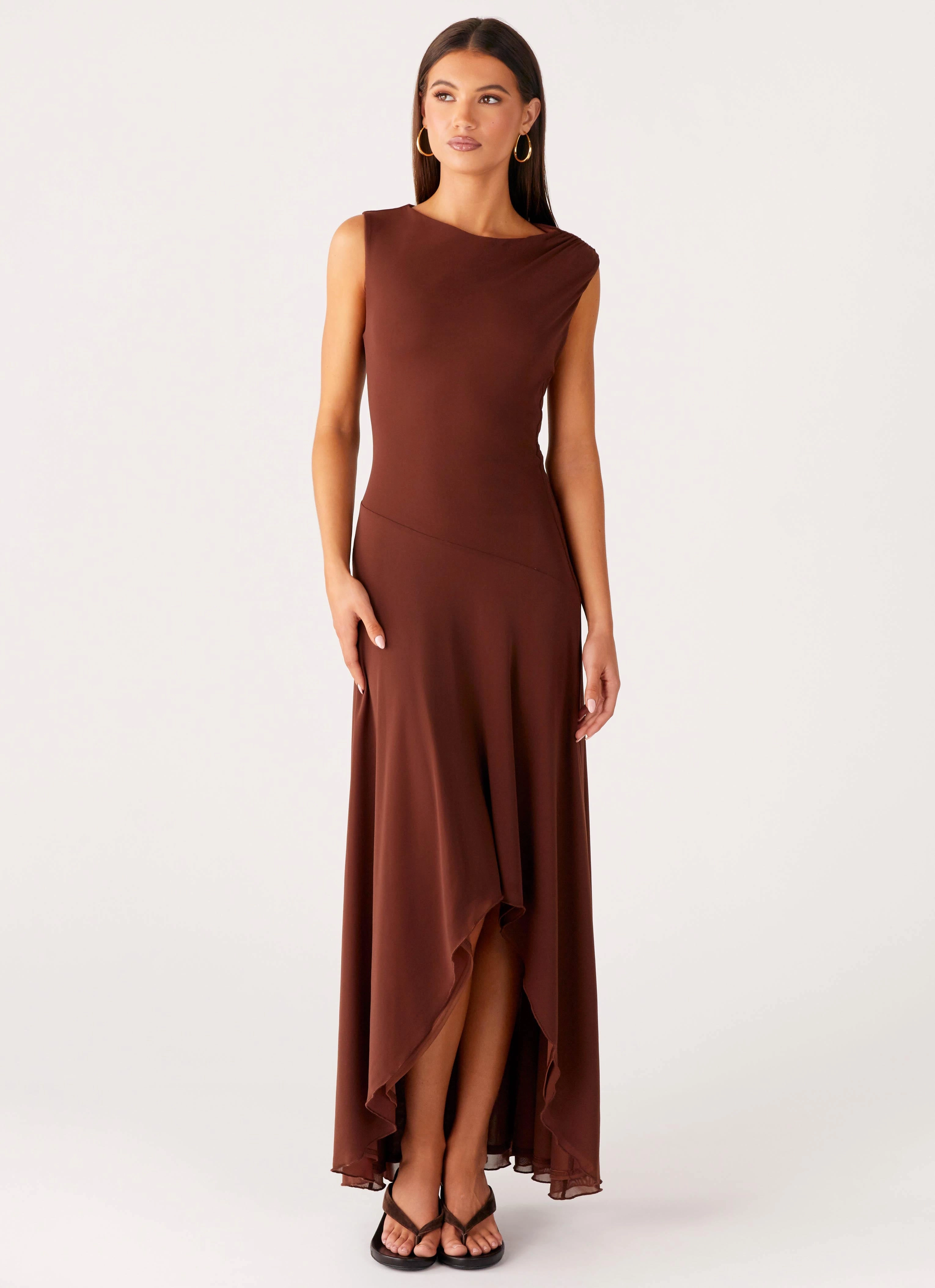 Danika Maxi Dress - Chocolate FadeResistantColor Flattering Silhouette