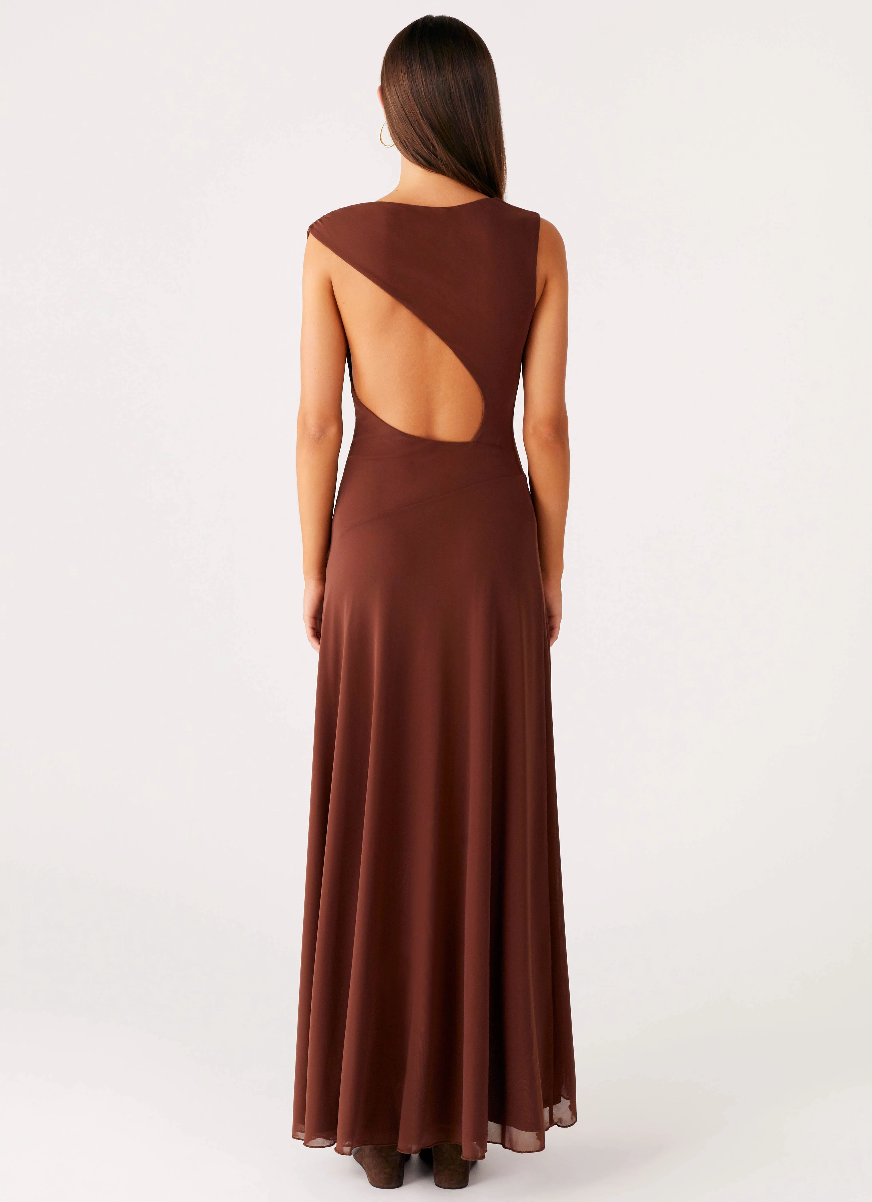 Danika Maxi Dress - Chocolate Urban Motion Sweetheart Cut