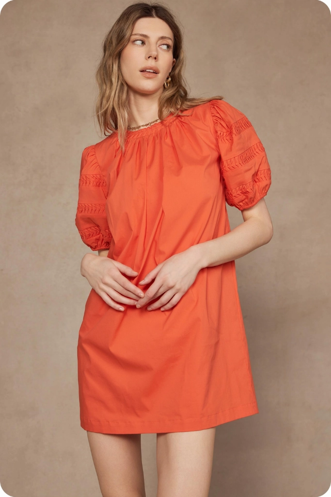 Retro Mood Darcy Puff Sleeve Mini Dress