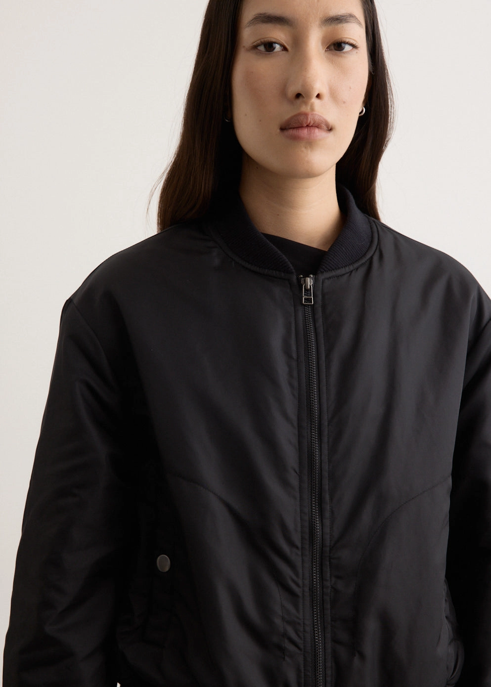 Darko Oversized Bomber Zipper Closure Mechanism