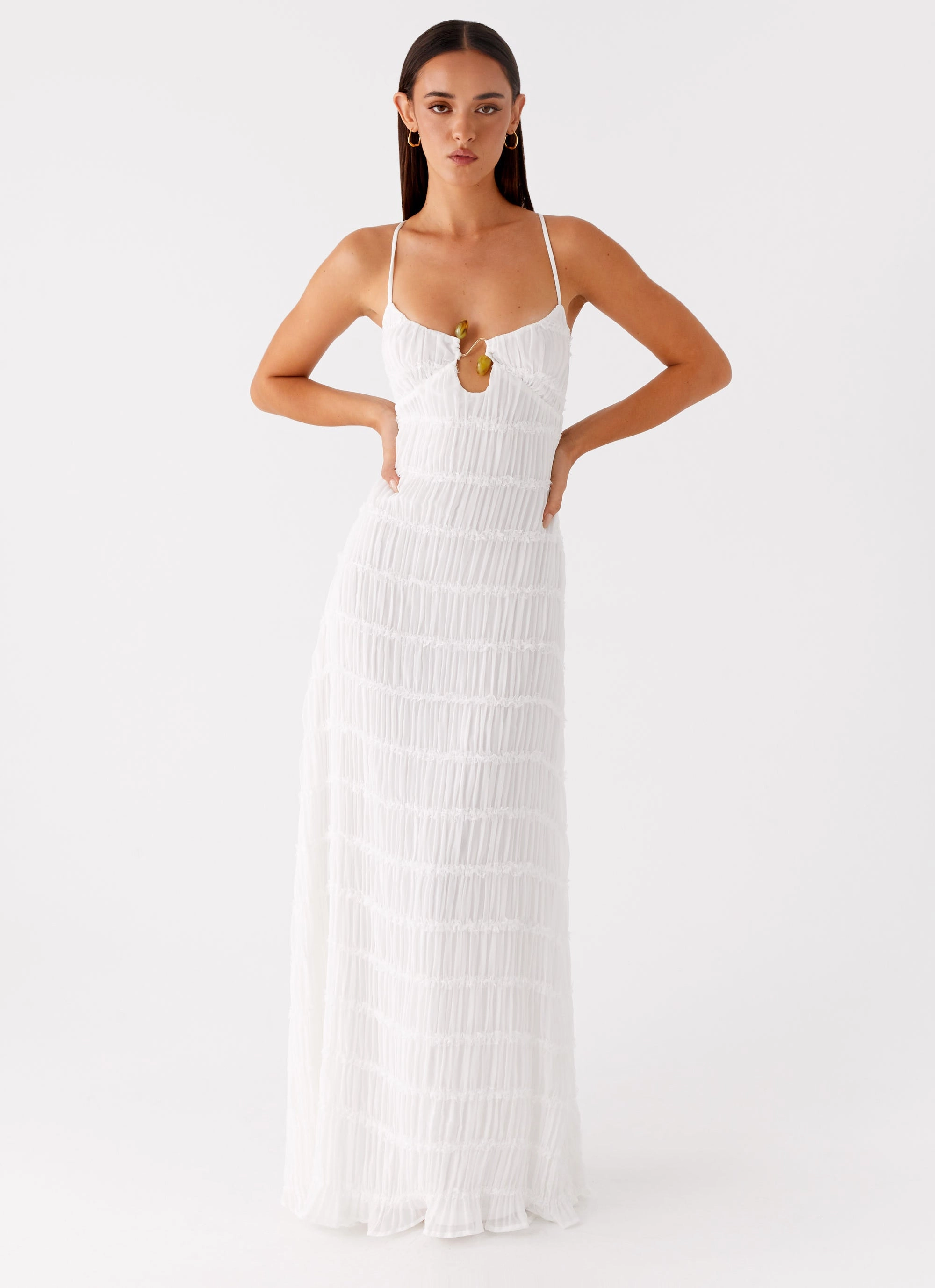 Darwin Maxi Dress - White Fashion Daily Back Glow