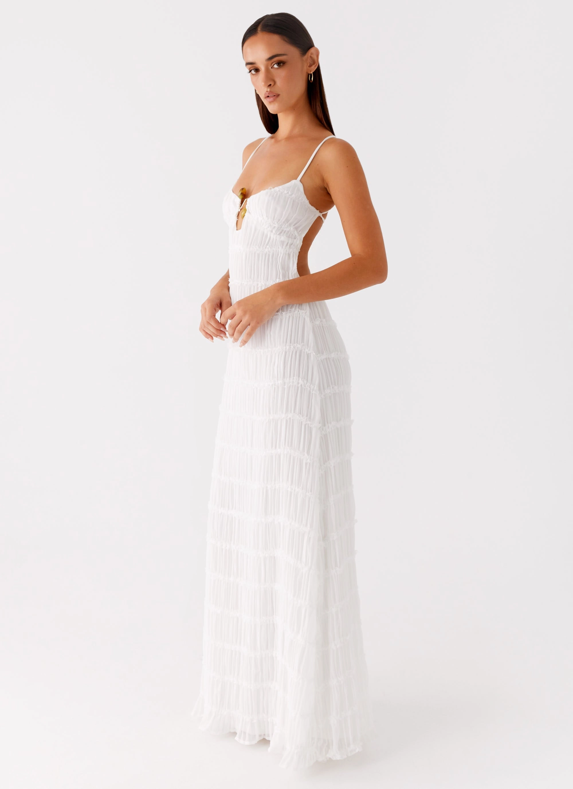 Darwin Maxi Dress - White Flare Swing