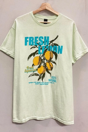Fresh Lemon Graphic Tee S-XL Light Outfit