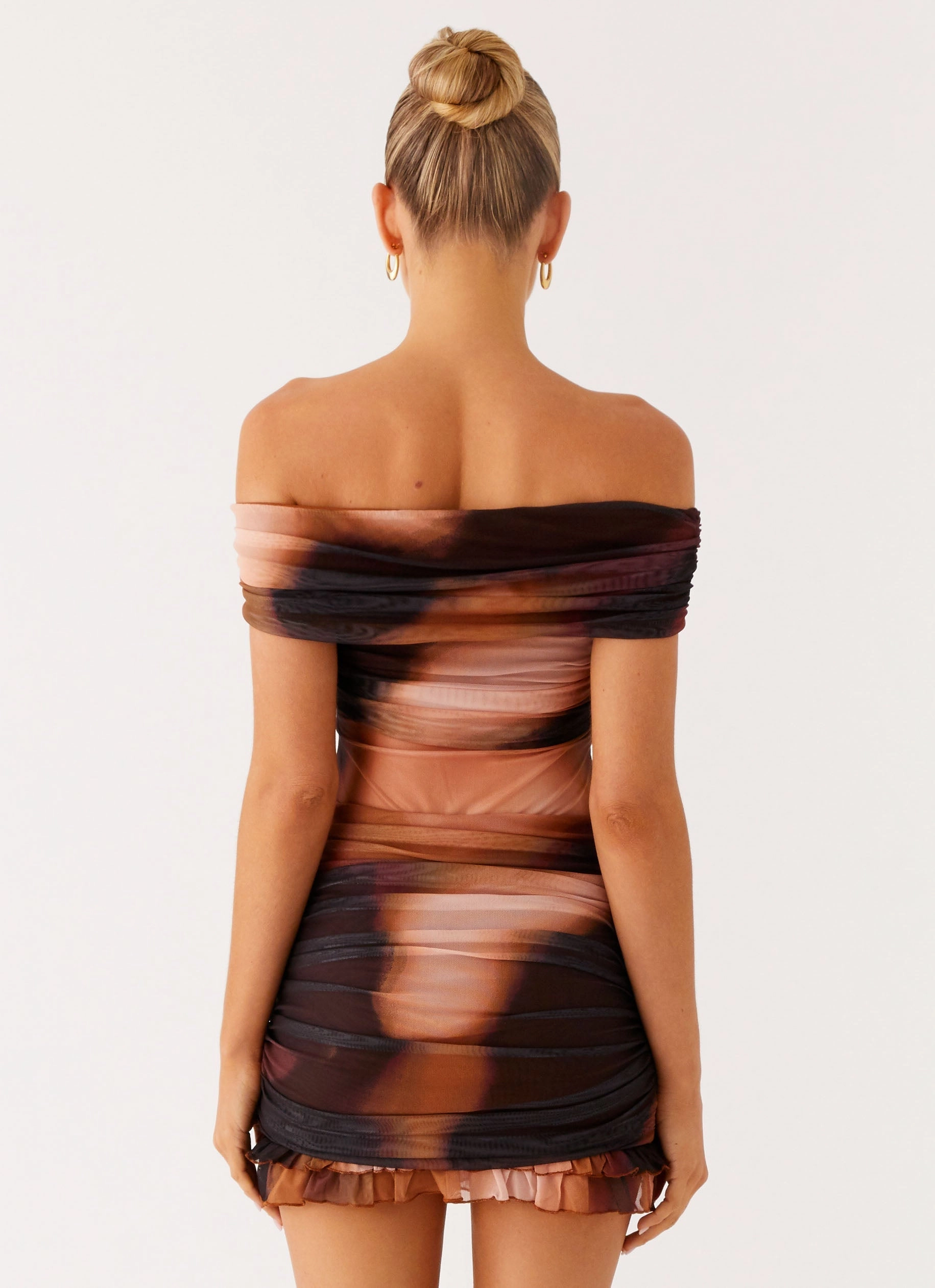 Wrap Glow Elegant Cut Frances Mini Dress - Black Gradient