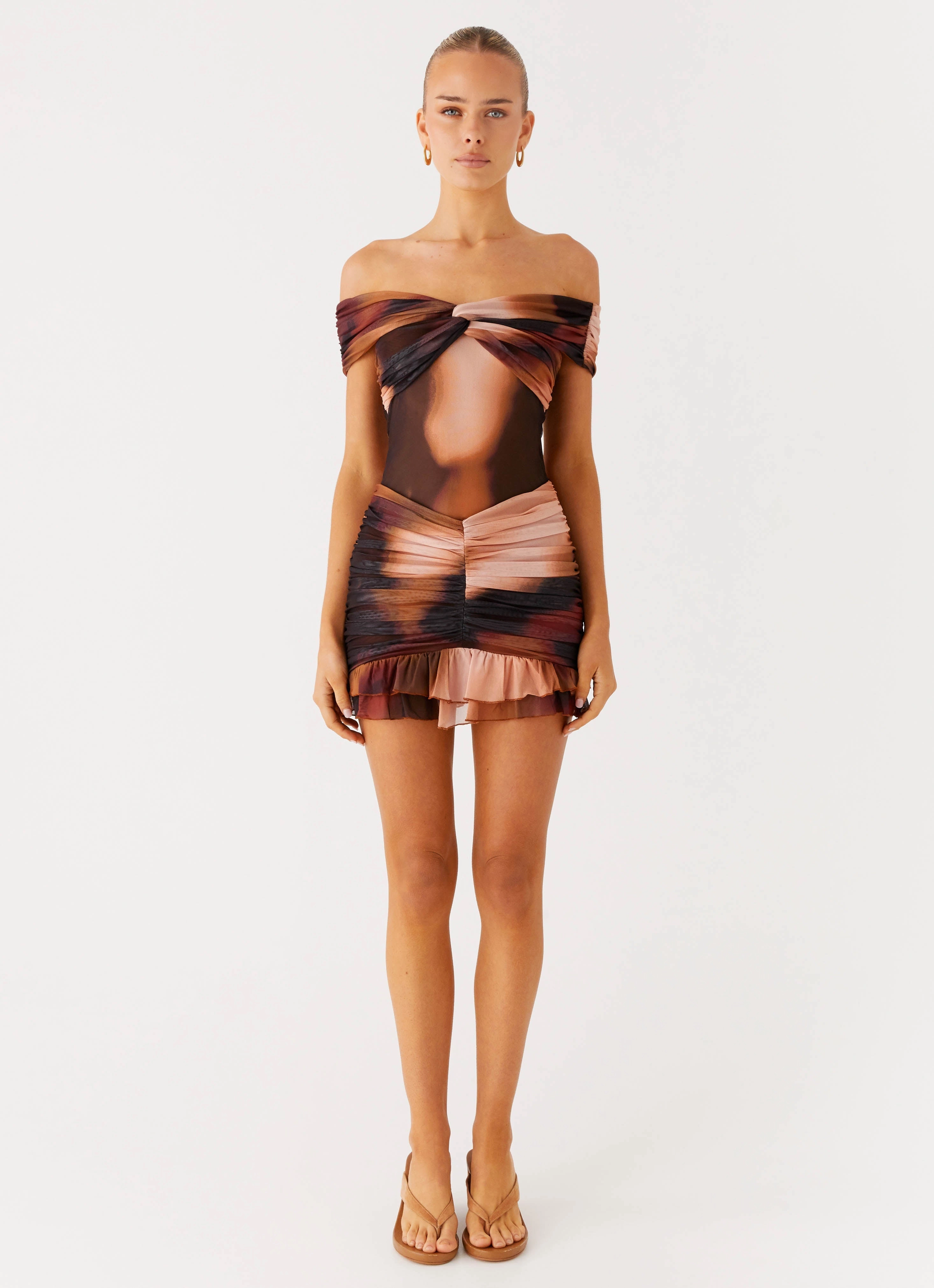 Frances Mini Dress - Black Gradient Sleek Drape Urban Classic