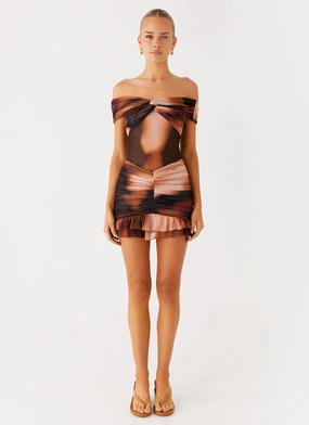 Frances Mini Dress - Black Gradient Sleek Drape Urban Classic