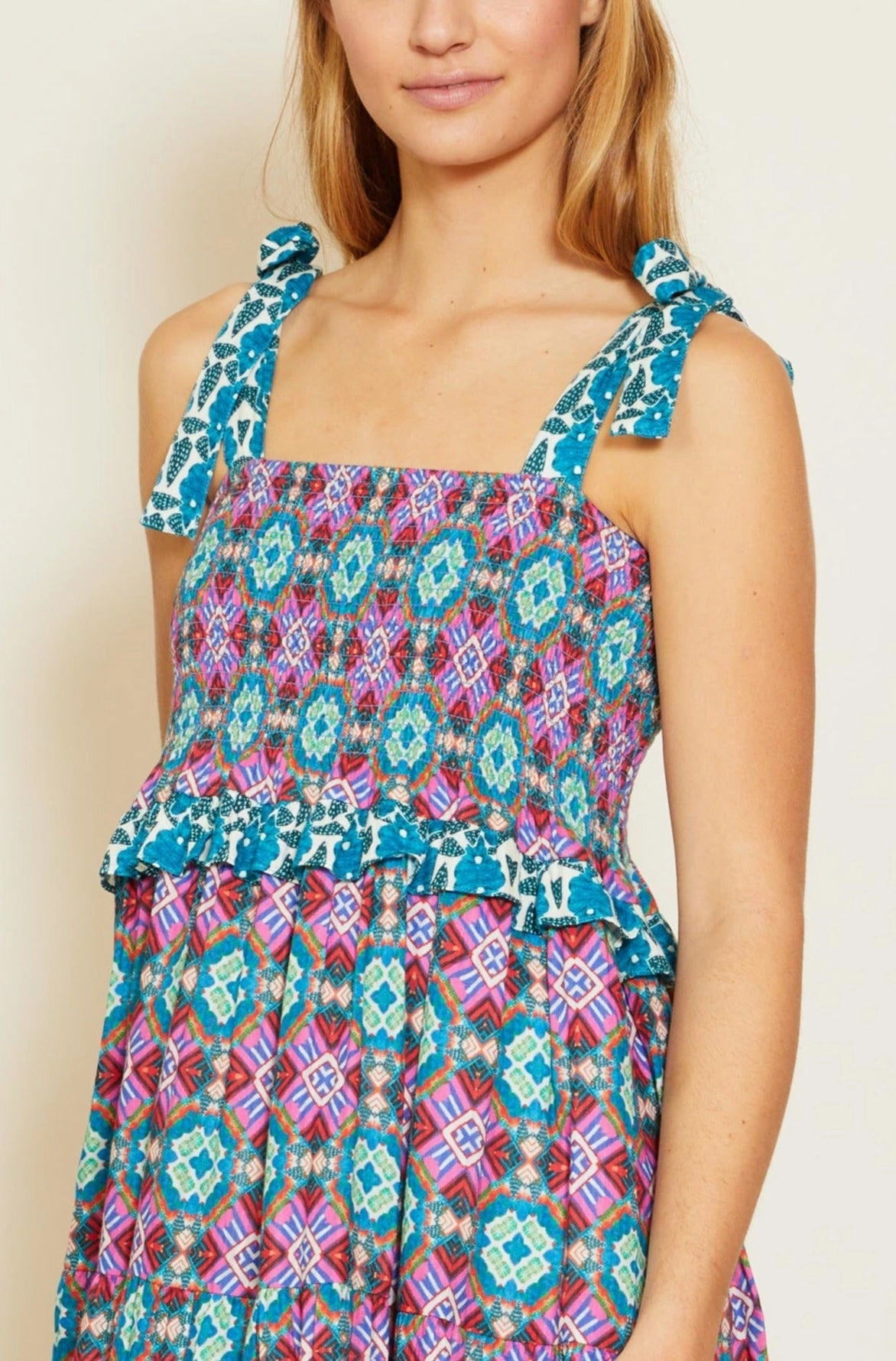 Smart Fabric Chic Direction Delphine Dress in Kaleidoscope Batik