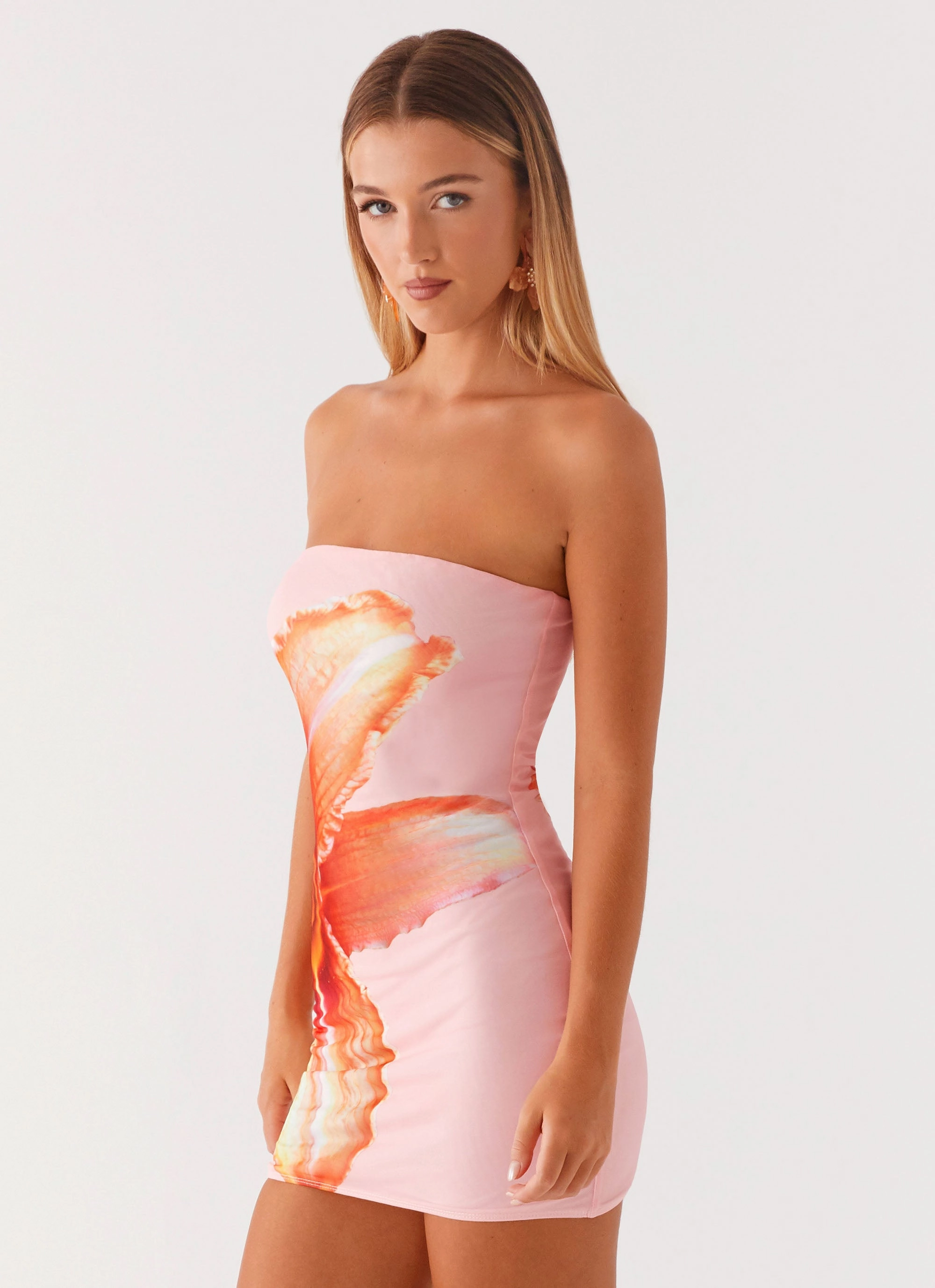 Soft Flow Full Bloom Mini Dress - Pink