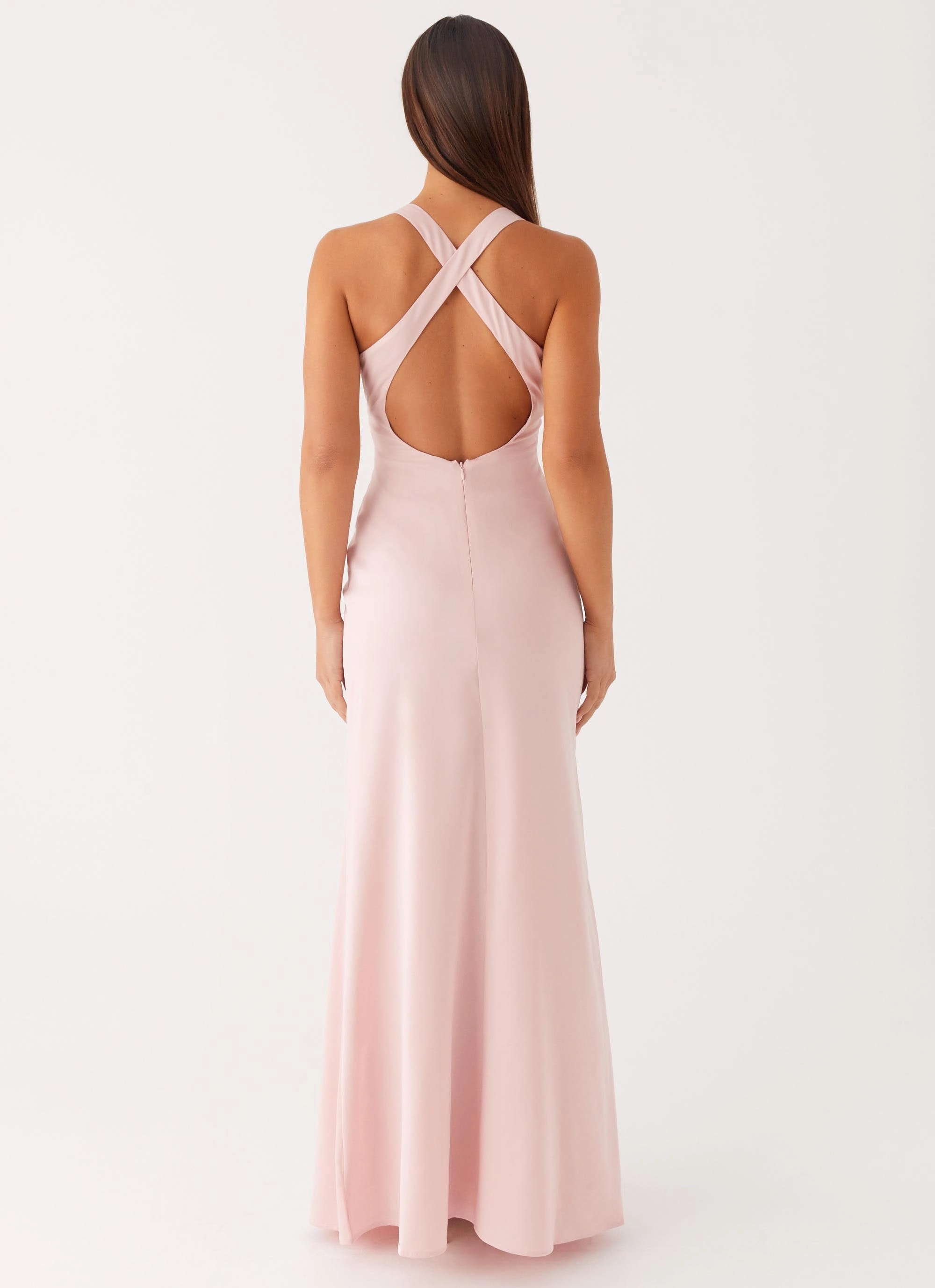 Balanced Shape Desi Halterneck Maxi Dress - Pink