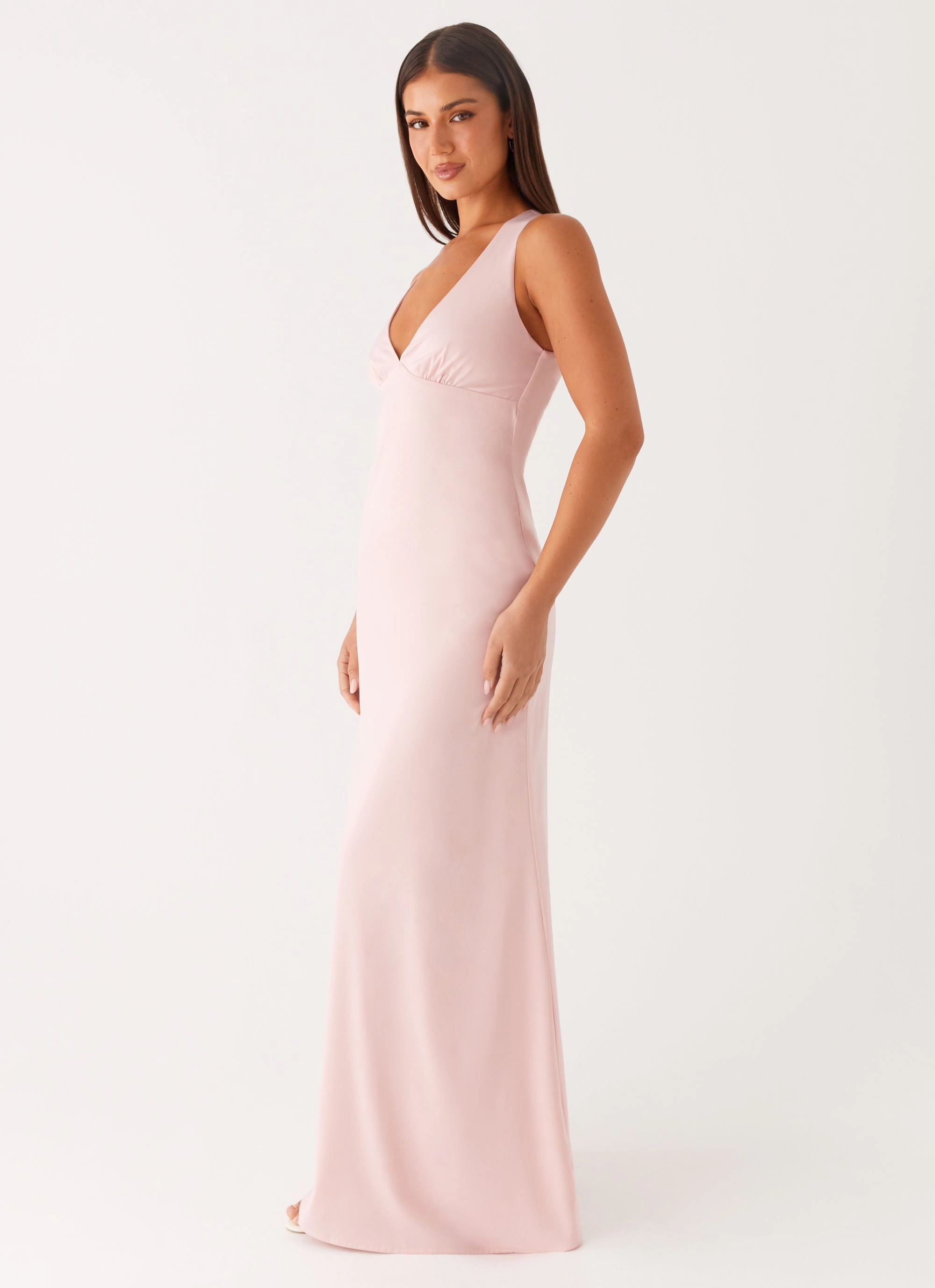 Desi Halterneck Maxi Dress - Pink Playful Twist BreathableLining