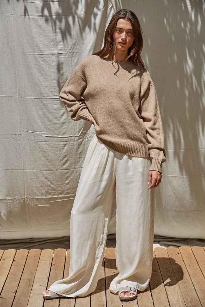 Winter Layering Look Desiree Pullover Sweater - Mocha