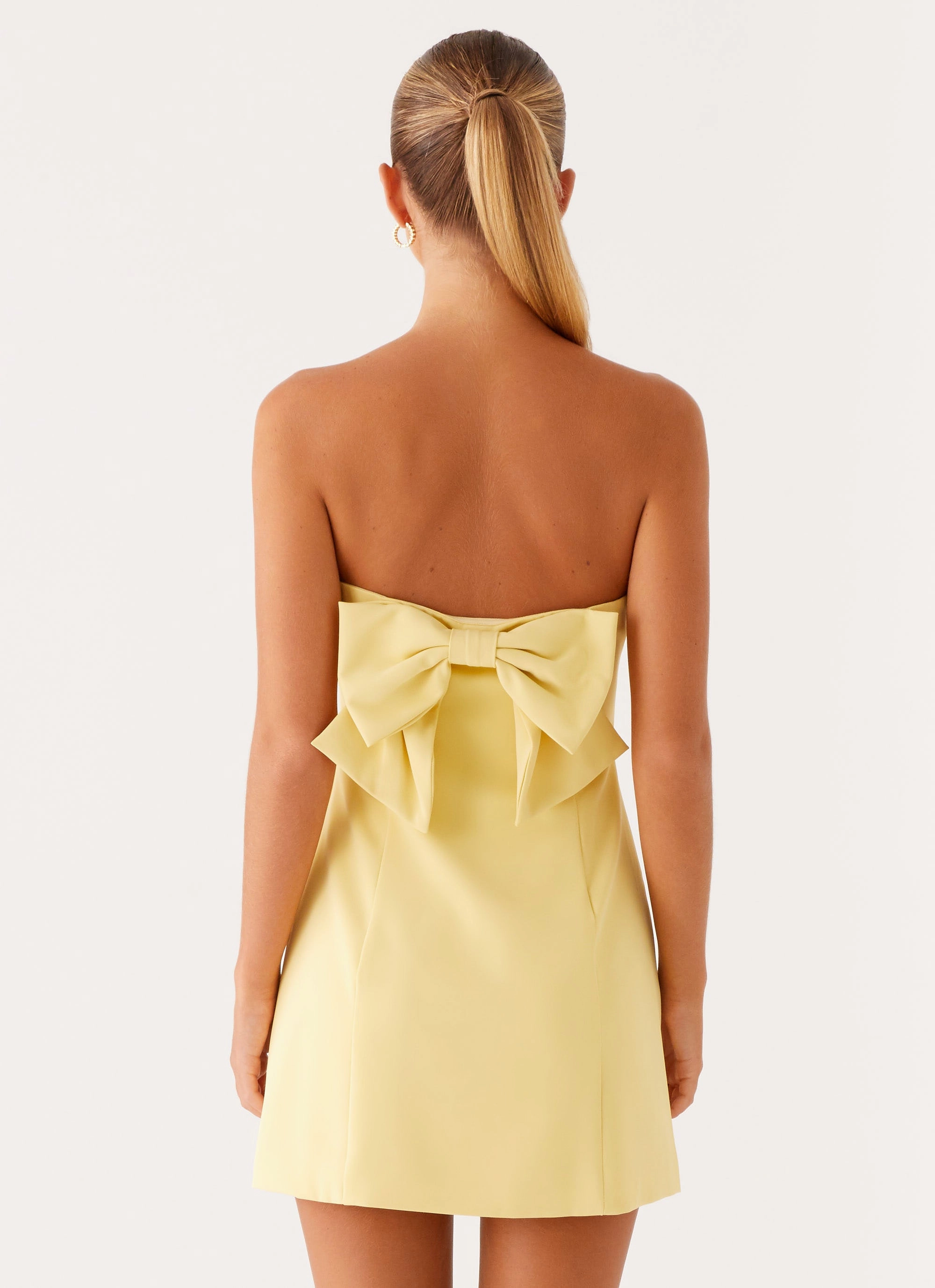 Honey Bow Mini Dress - Yellow All-Purpose Comfort Night Out
