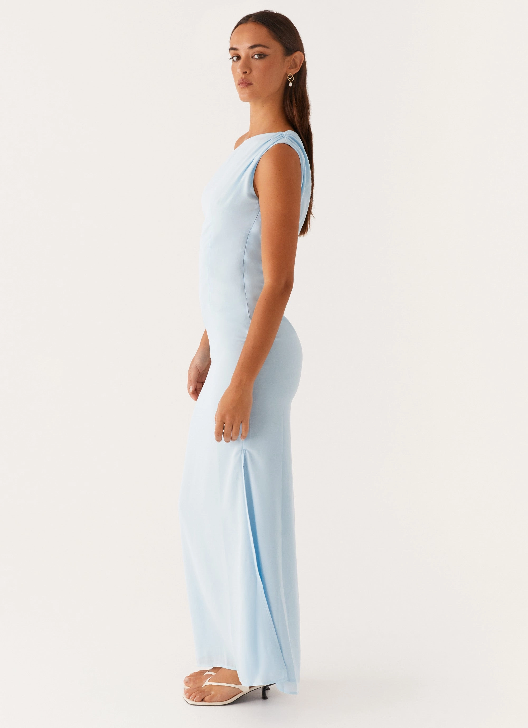 AntiFrayEdging Lightweight-Layer Dinner Date Maxi Dress - Blue