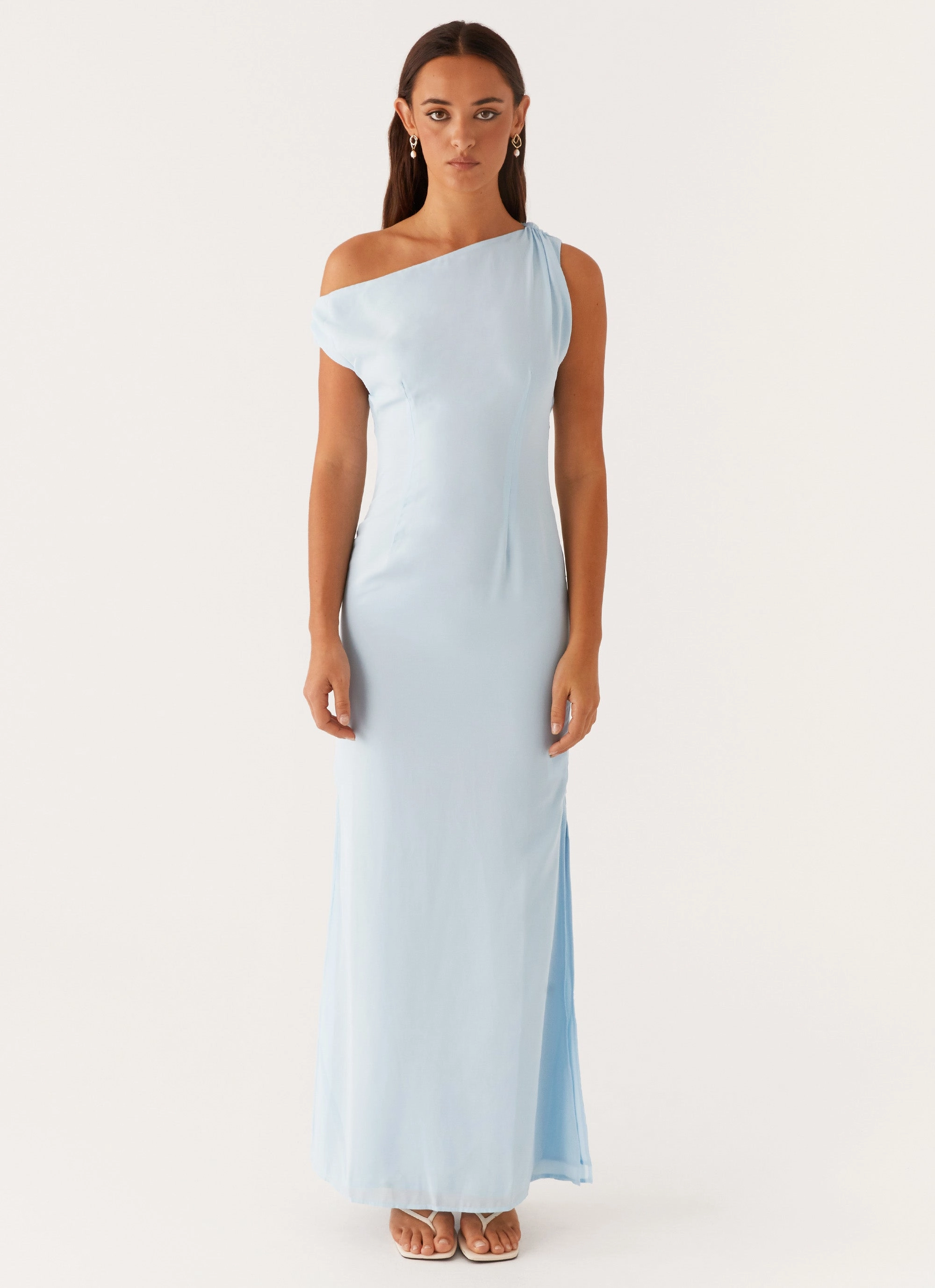 Layering-Piece Spring Garden Dinner Date Maxi Dress - Blue
