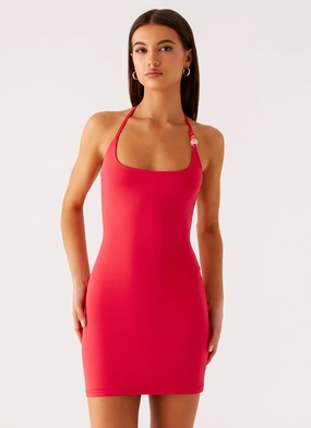 Palm Beach Mini Dress - Pink Vibrant color dress Urban Motion