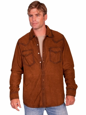Unmatched comfort Scully Mens Brown Suede Western L/S Shirt