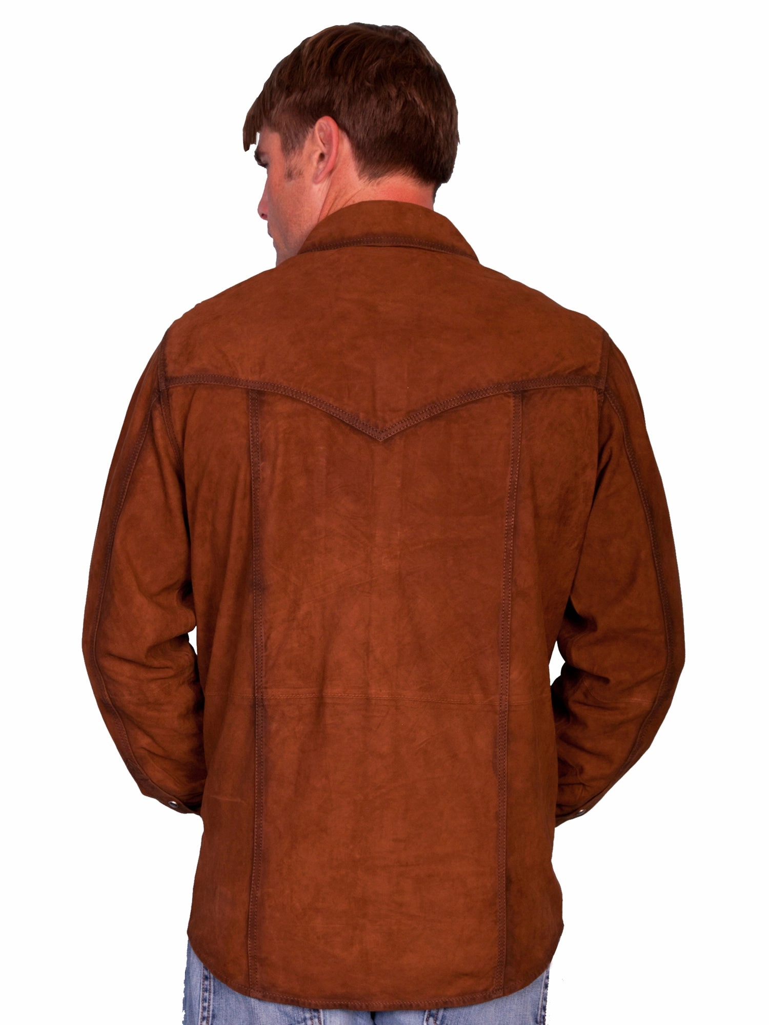 Eco Friendly Production Standalone Option Scully Mens Brown Suede Western L/S Shirt