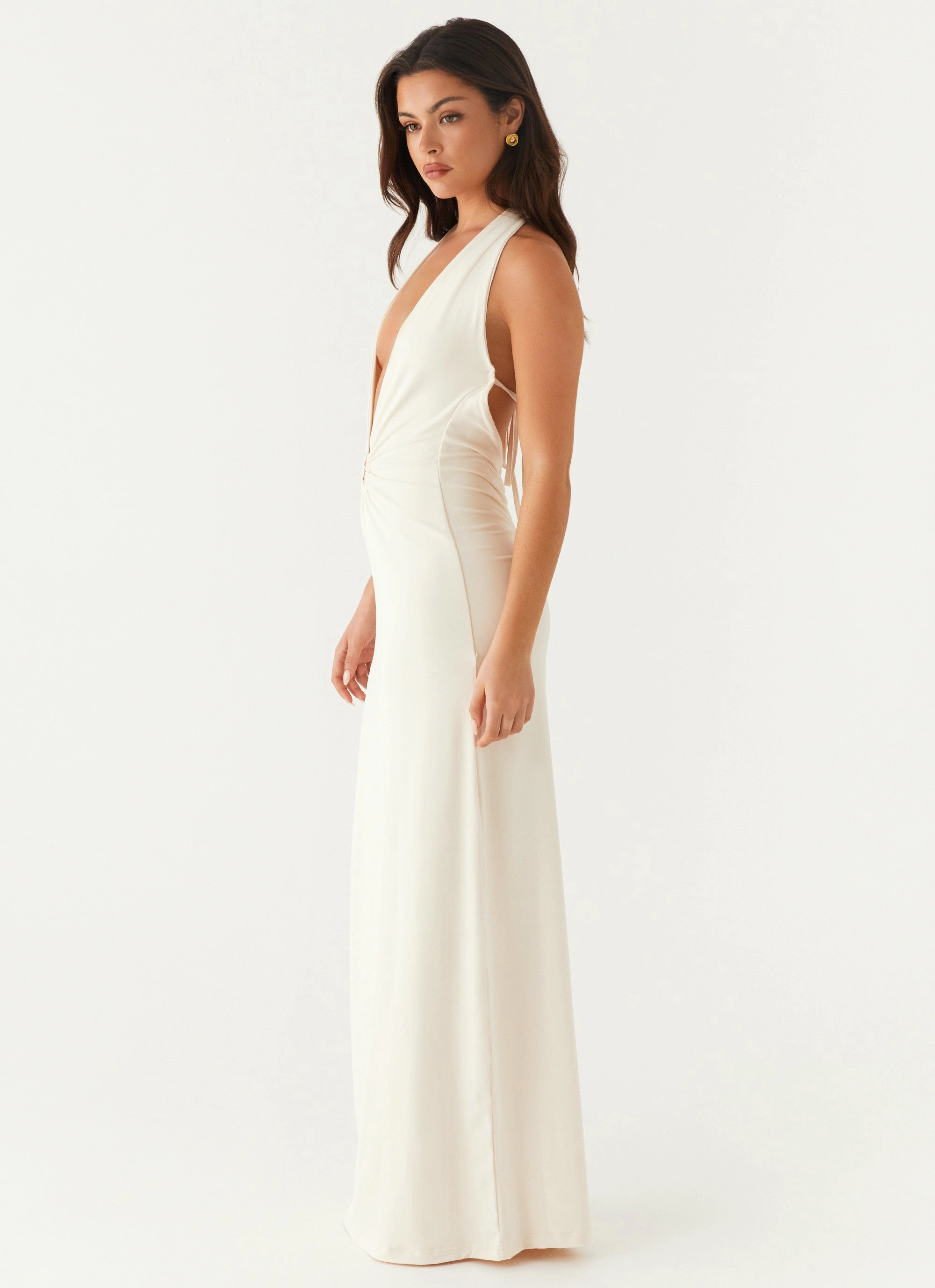 Dominica Maxi Dress - Ivory Breathable Wearable Timeless fitted silhouette
