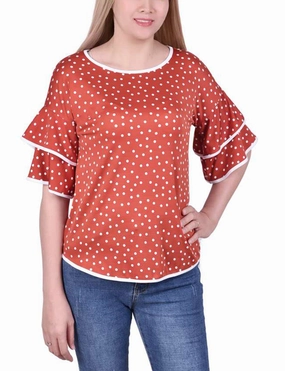 Double Layer Elbow Sleeve Top MultiDirectional Stretch