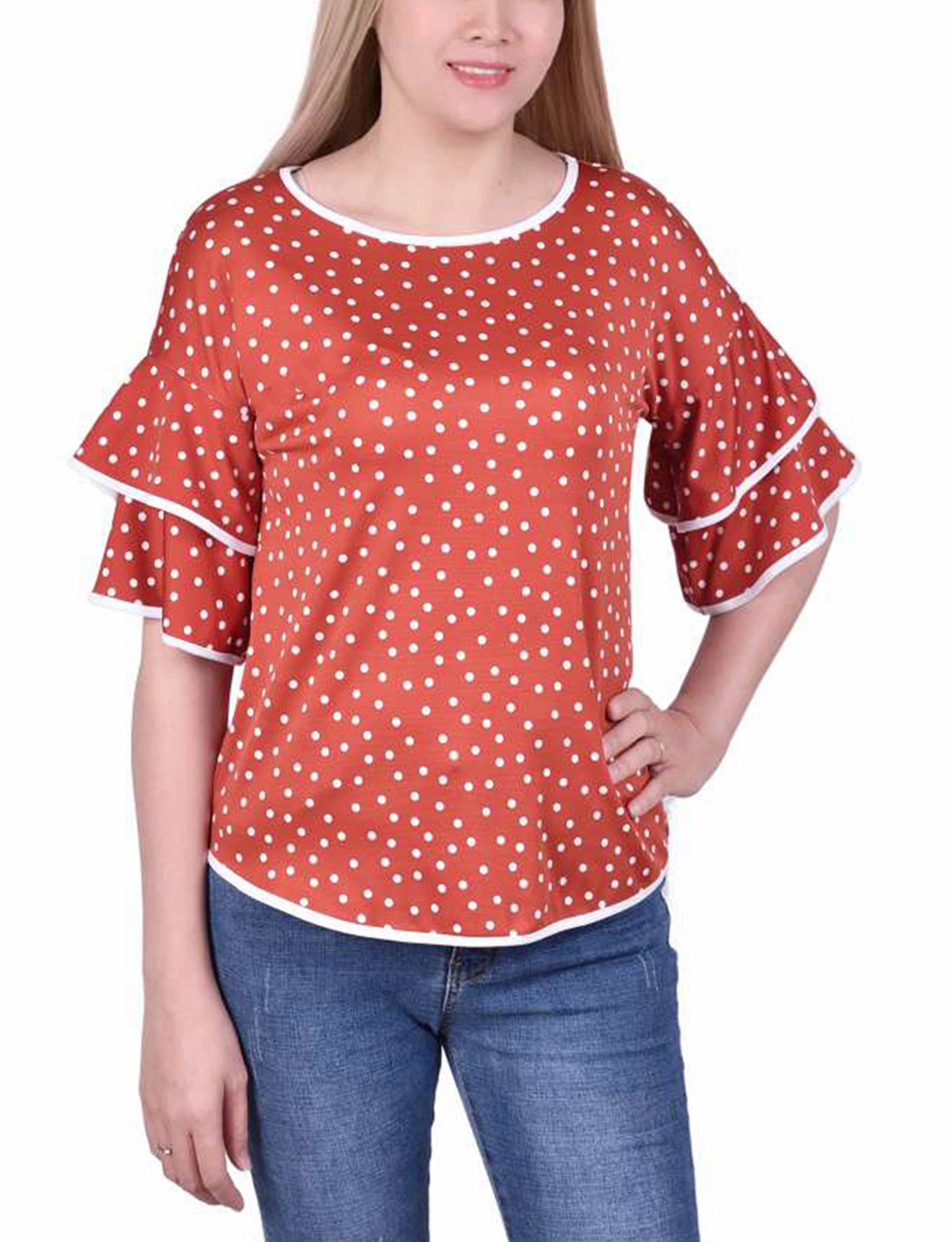 Double Layer Elbow Sleeve Top MultiDirectional Stretch