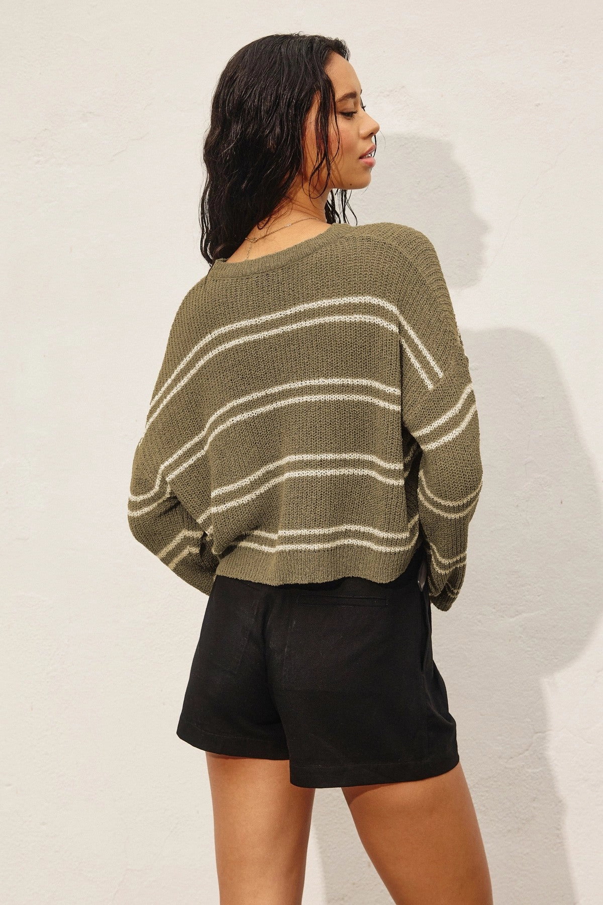Cold Weather Gear Double Stripe Knit Sweater - Olive