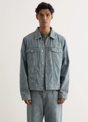 Breathable Layer Dragline Textured Trucker Jacket