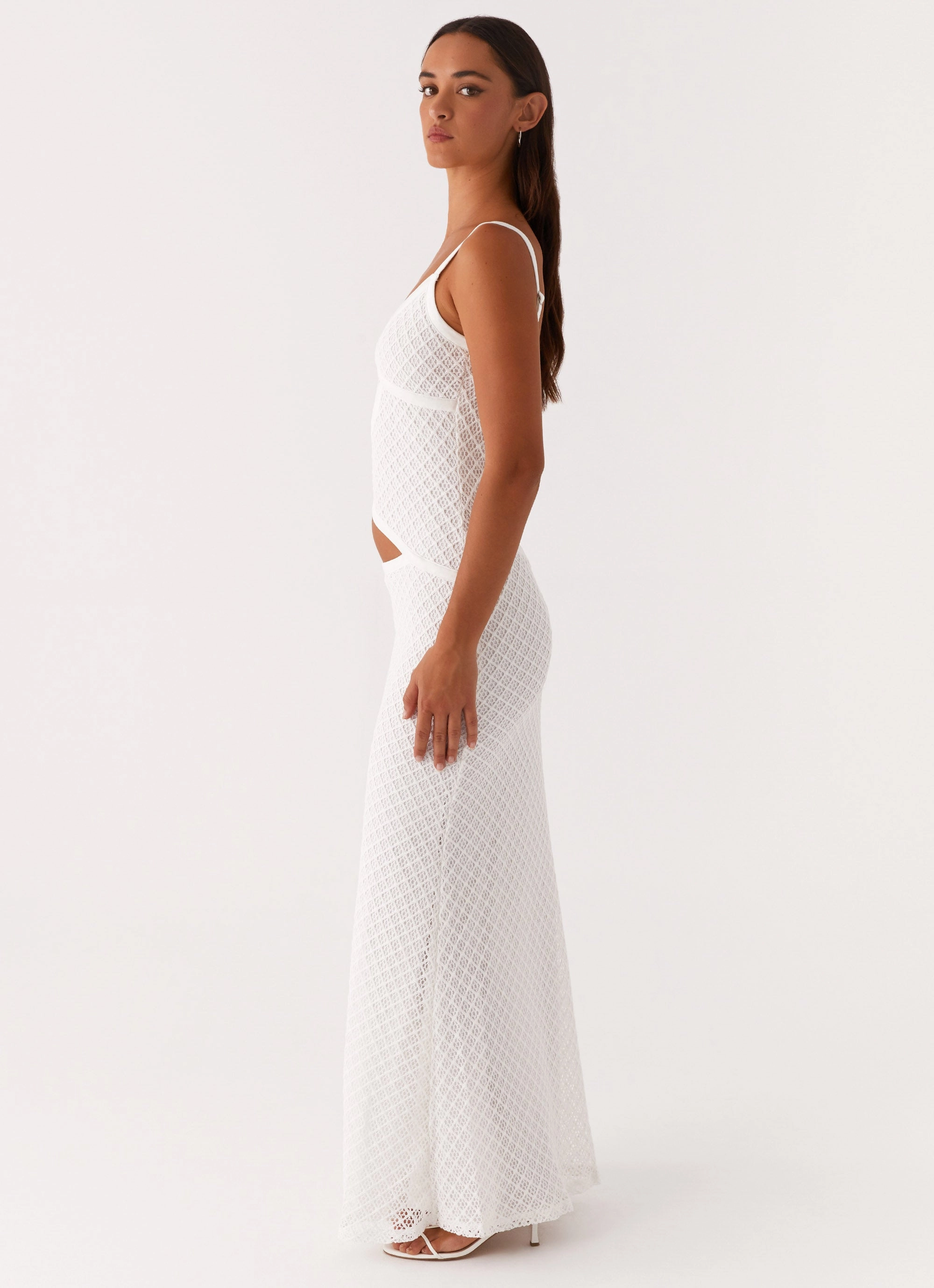 Cozy Layers Versatile Cut Jocelyn Maxi Dress - White Crochet