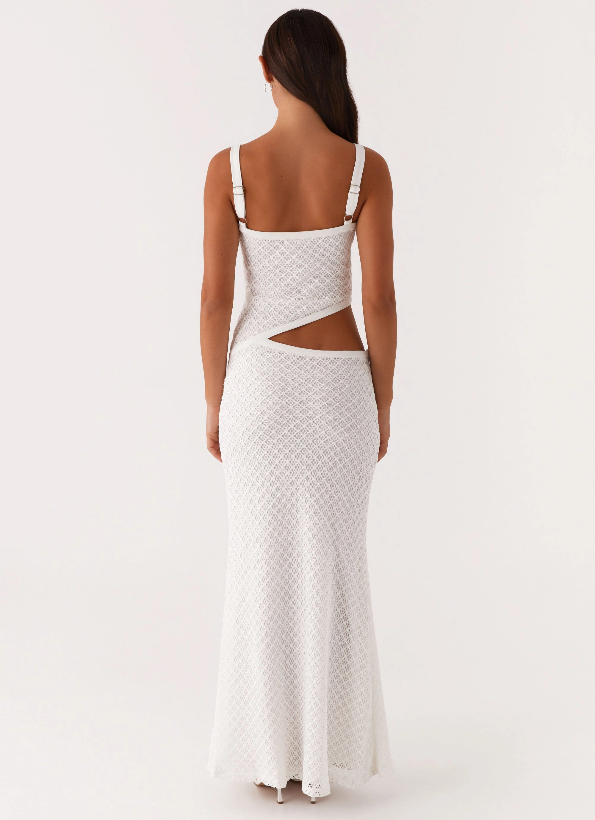 Premium Quality Jocelyn Maxi Dress - White Crochet