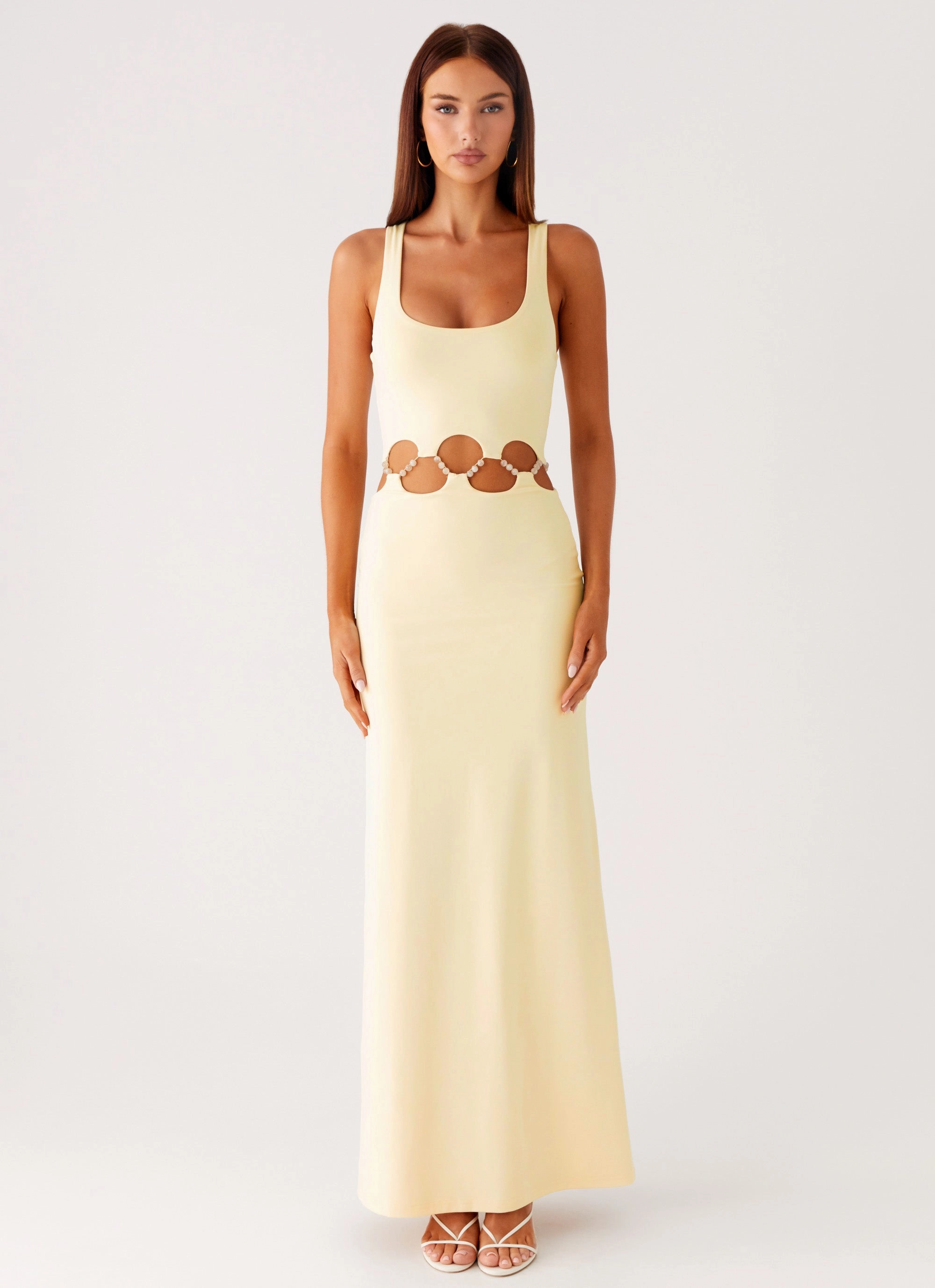 Cute Glow Dreamboat Beaded Maxi Dress - Yellow