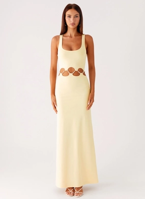 Cute Glow Dreamboat Beaded Maxi Dress - Yellow