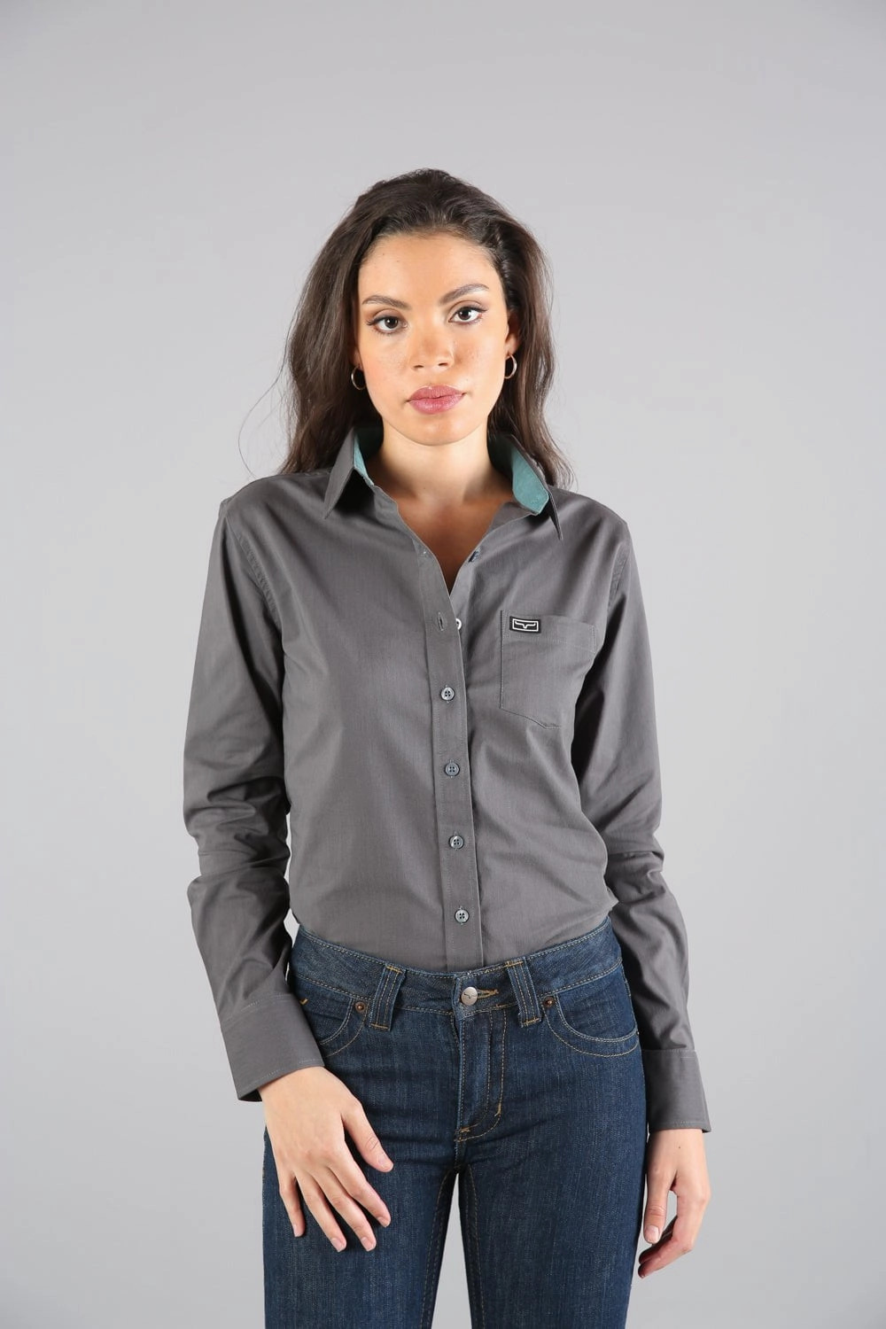Soft touch finish Non-irritating Kimes Ranch Womens Linville Tobacco Cotton blend L/S Shirt