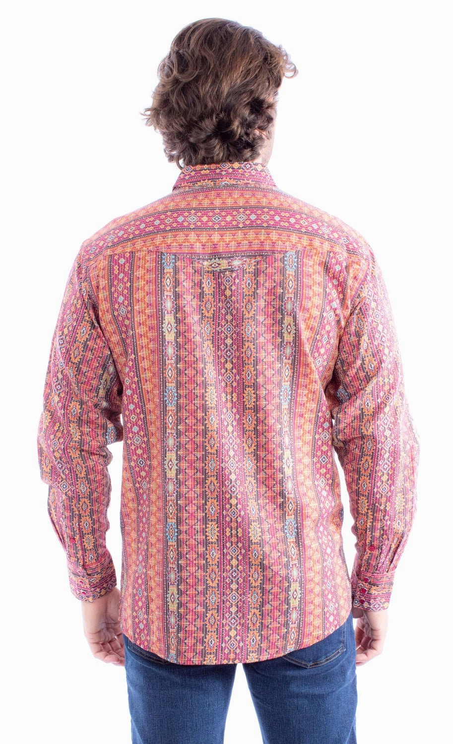 Mountain Escape Midweight Textile Scully Mens Kantha Signature Burgundy 100% Cotton L/S Shirt