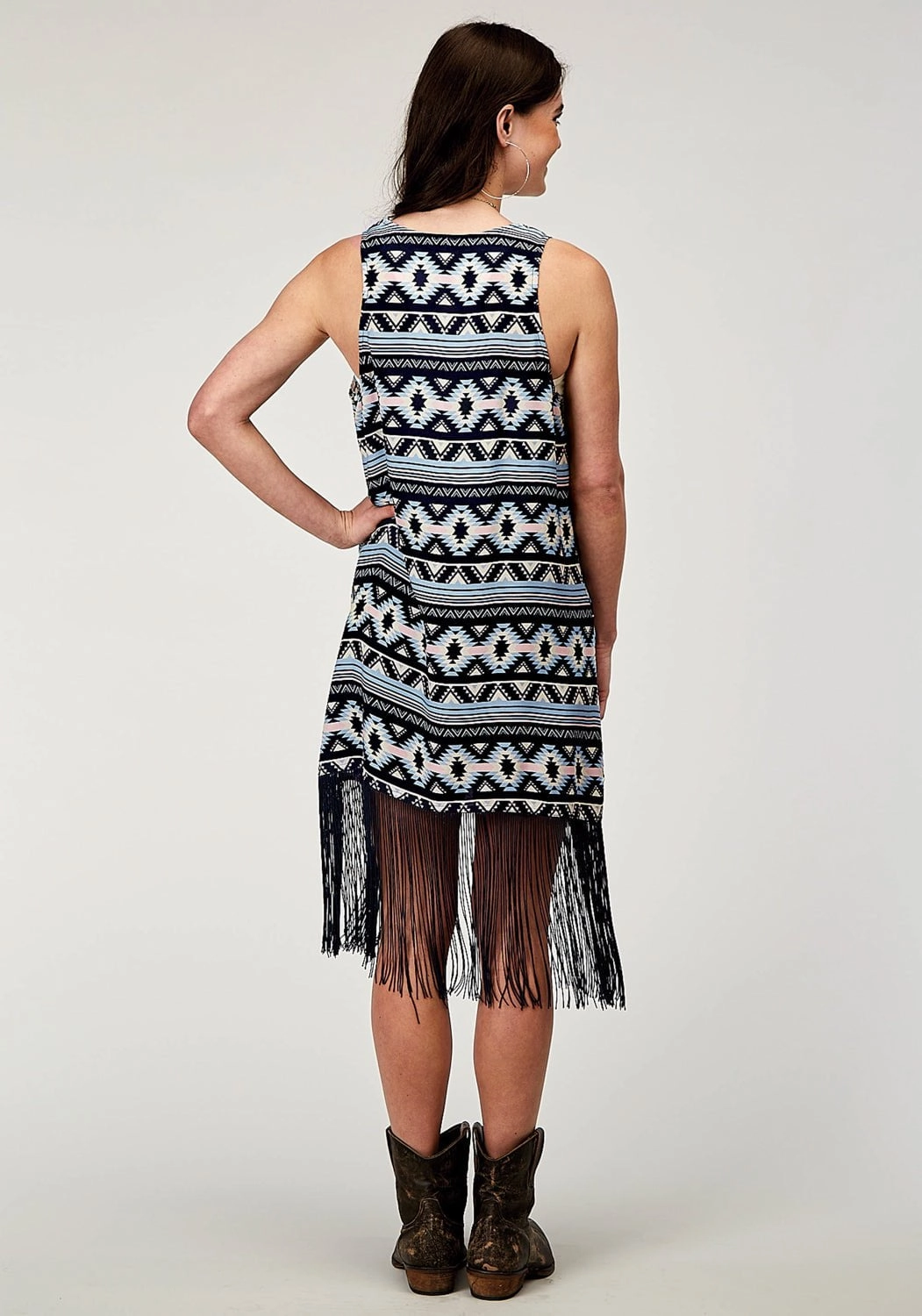 Eco Friendly Material Versatile Layers Roper Womens 1991 Aztec Blue 100% Rayon S/L Cardigan Sweater