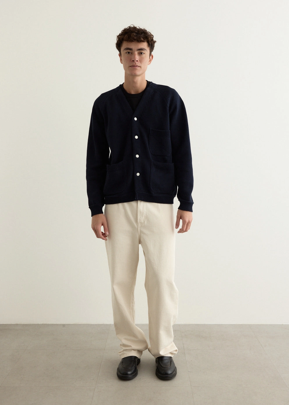 Cotton Knit Pocket Cardigan Home Comfort Cold Look