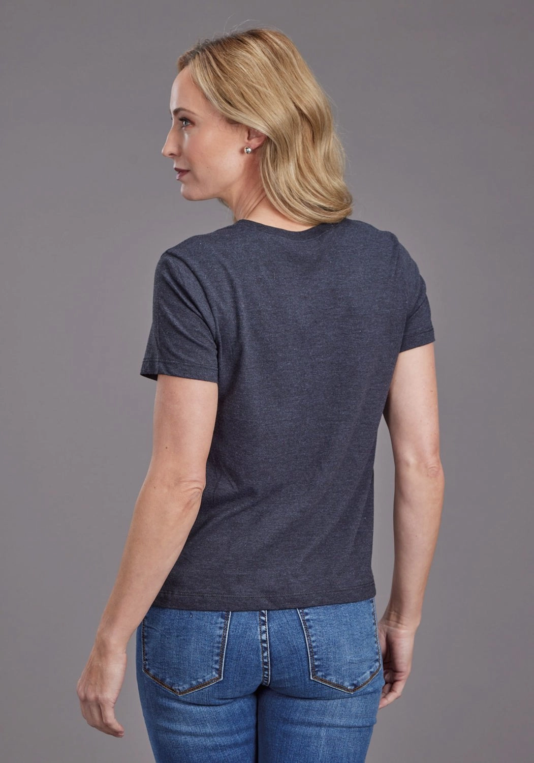 Stetson Womens Round Up Black Cotton Blend S/S T-Shirt Snug feel