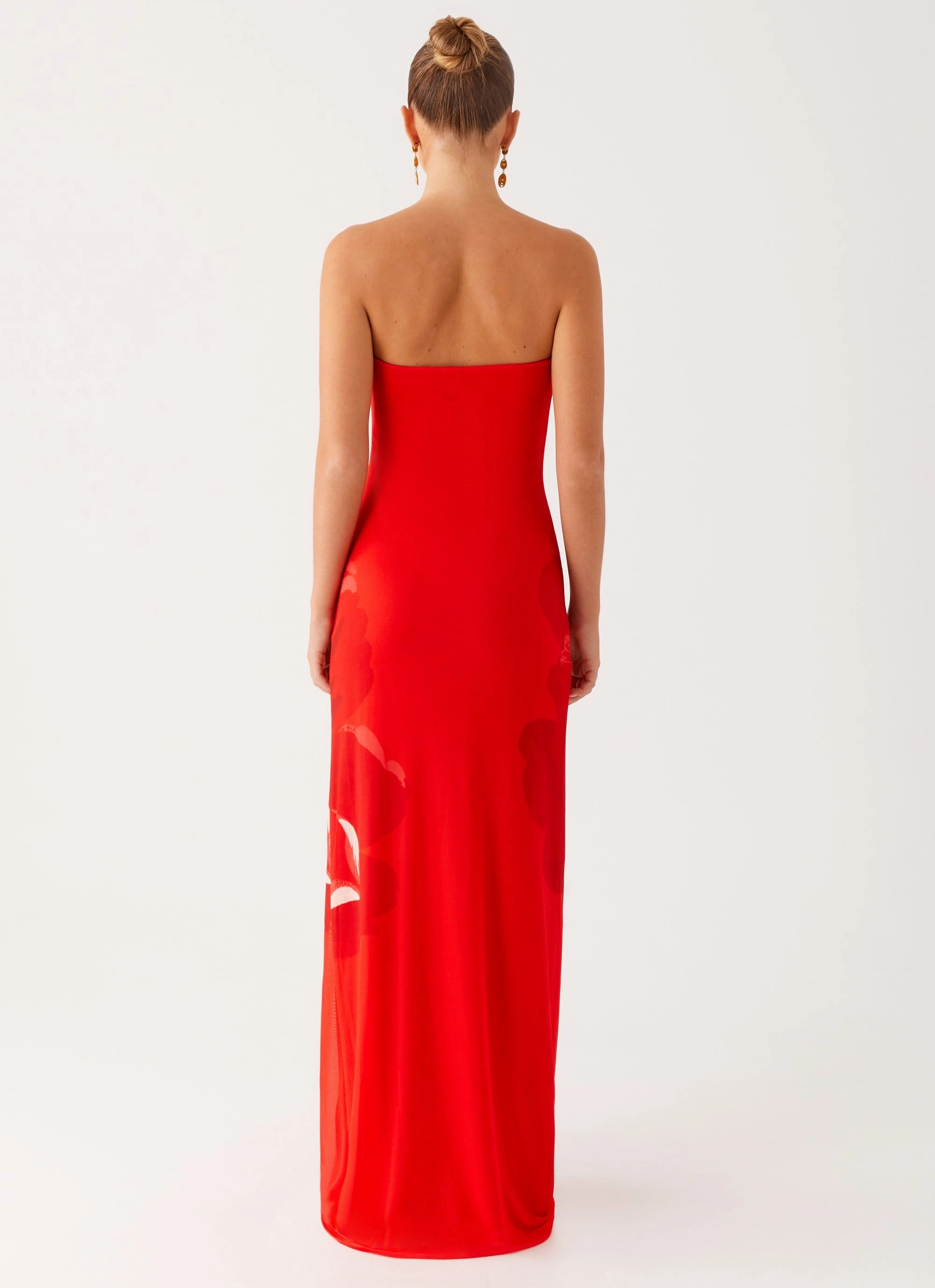 Flowy Cut Fabian Maxi Dress - Red