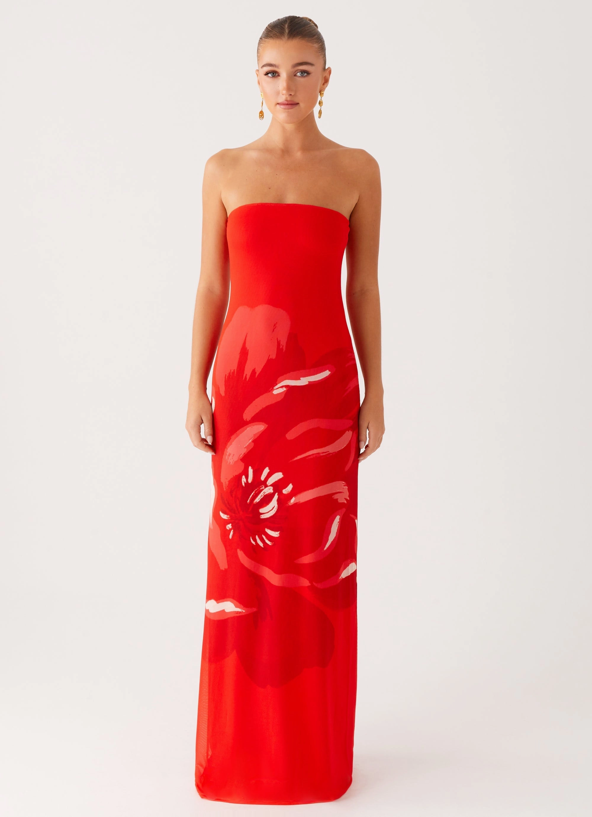 Fabian Maxi Dress - Red Tactile Feel Outfit Boost