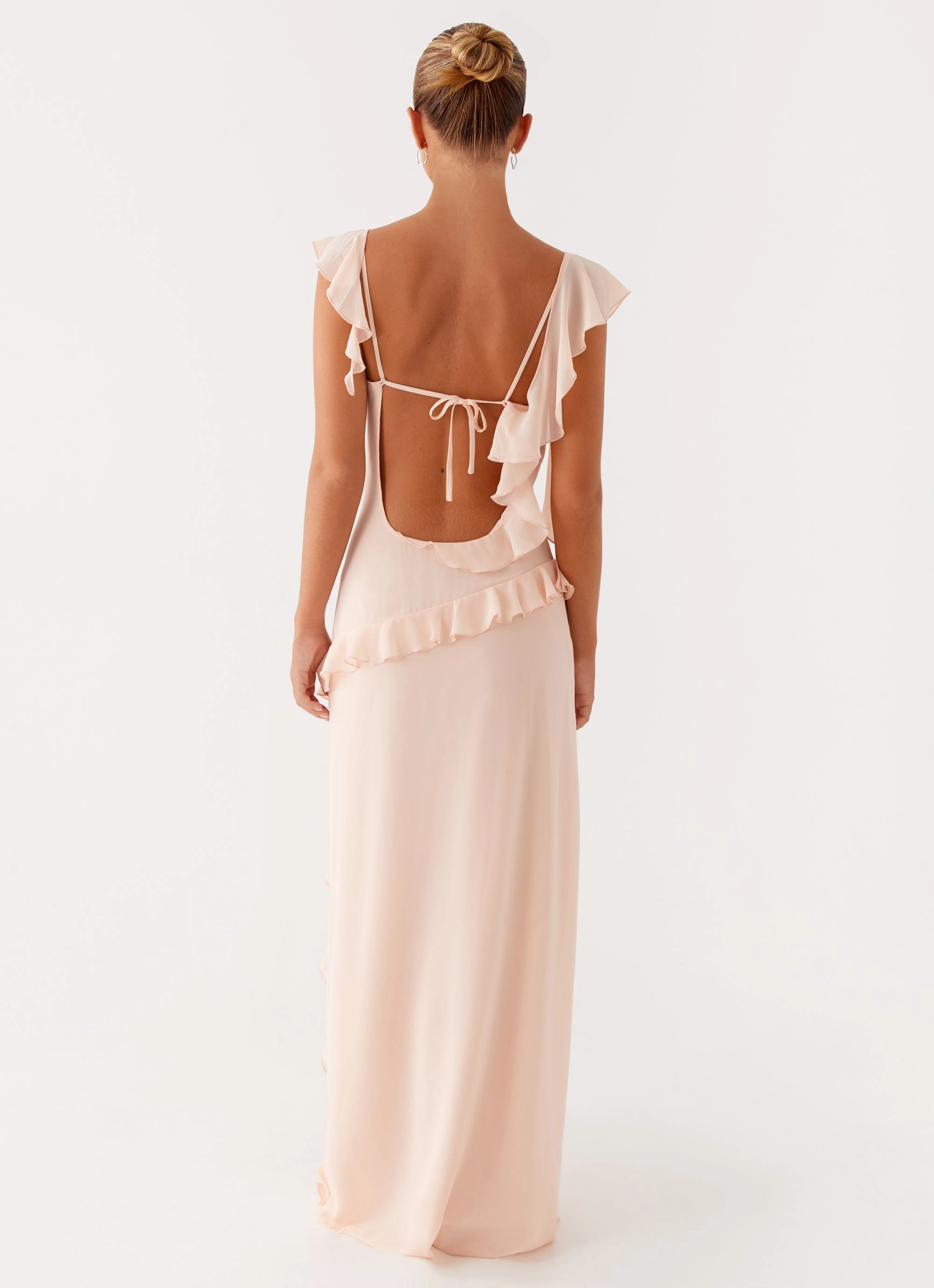 Naya Maxi Dress - Peach Everyday Wear Smart Detail
