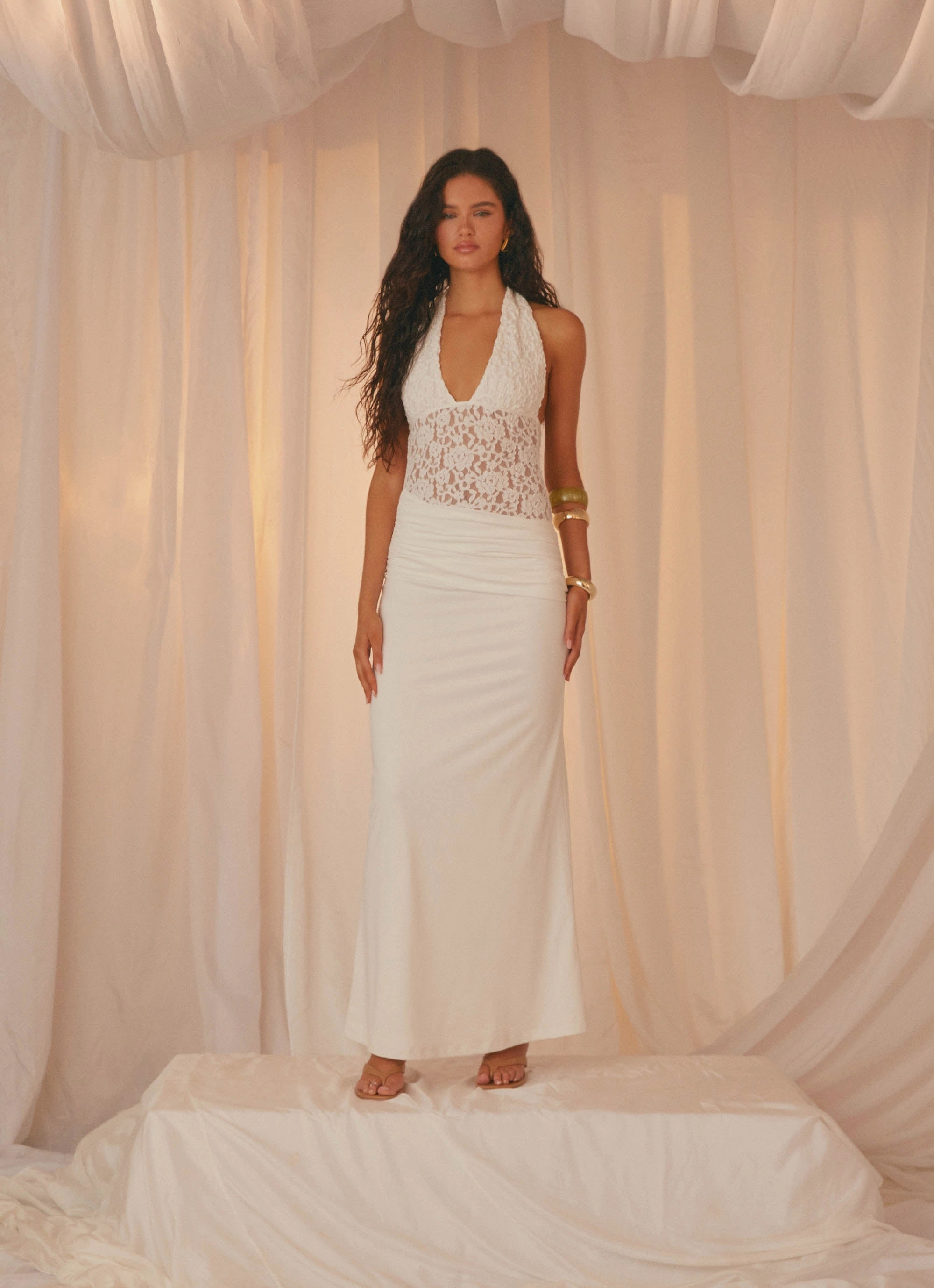 Bright Appeal Miri Halter Maxi Dress - Ivory