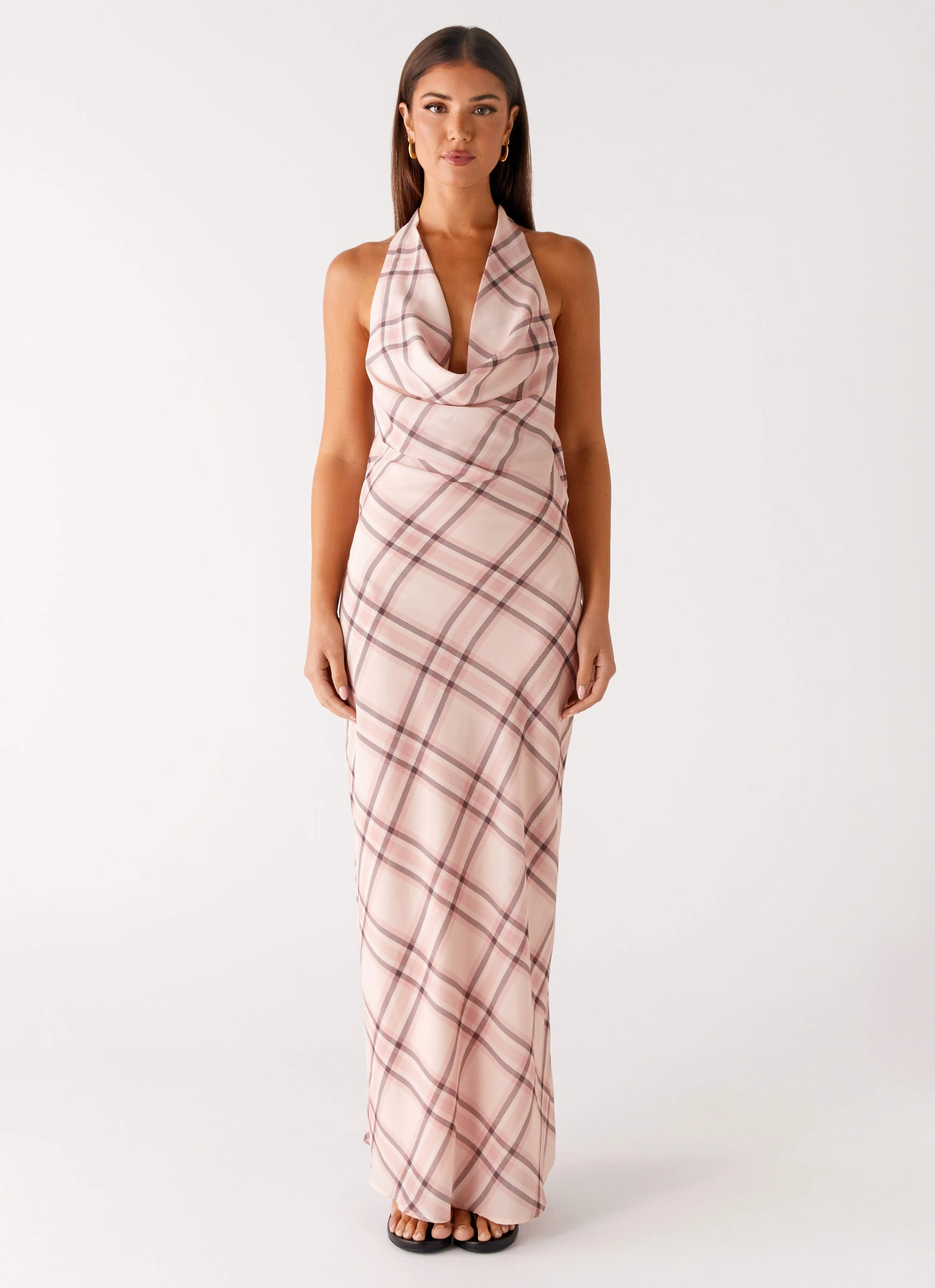 Muse Maxi Dress - Pink Check Skin-friendly Pocket-Detail