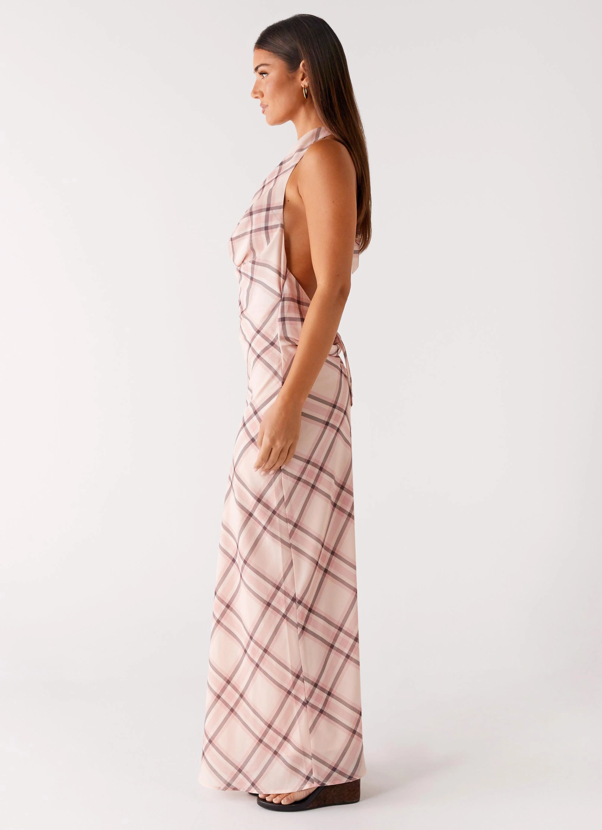 Muse Maxi Dress - Pink Check Event Mood